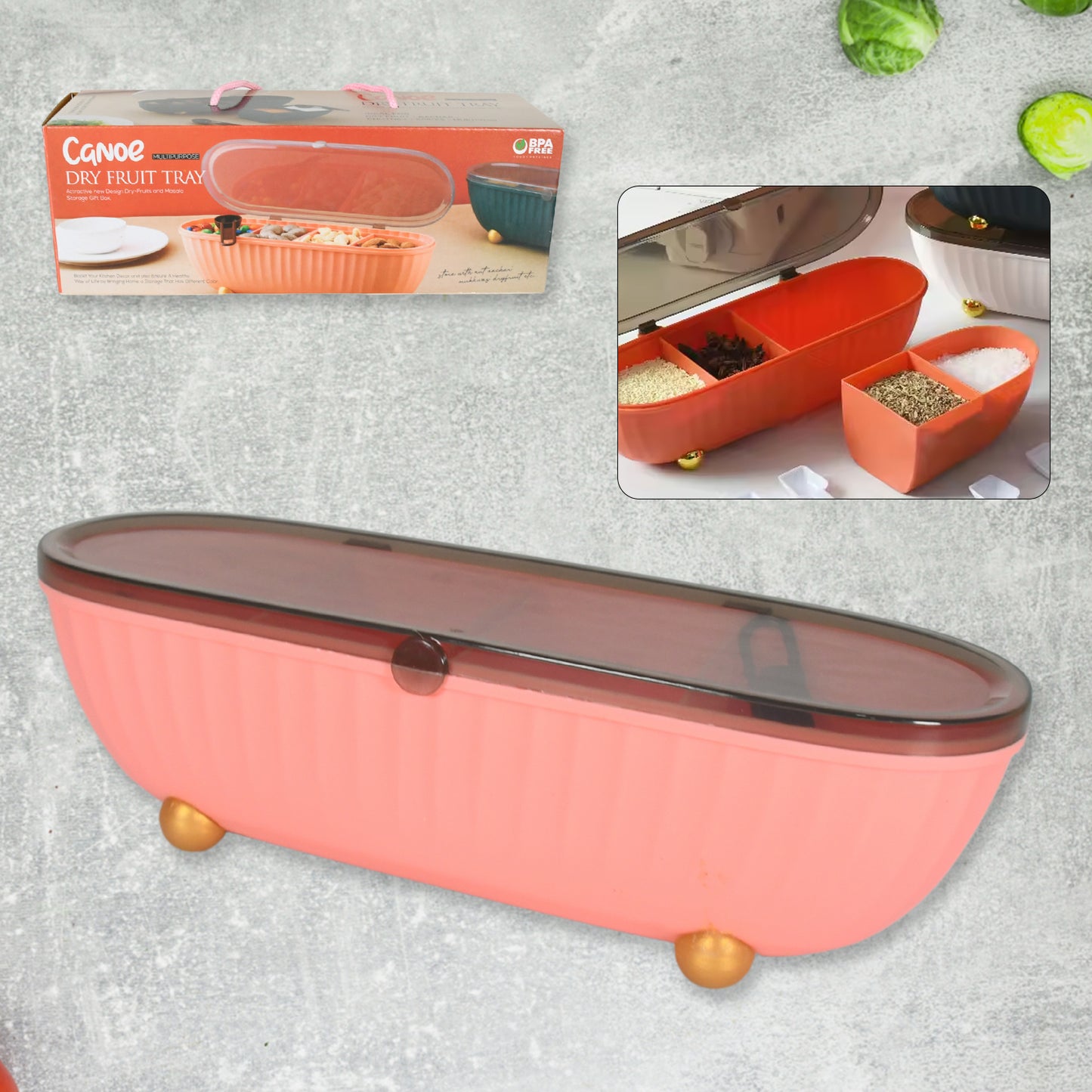 spice Bottle Spice Jar Durable Spice Seasoning Box Jar Food Grade Spoon Seasoning Case For Kitchen  Dry Fruit Tray (1 Pc) - Happy Price - Image 2