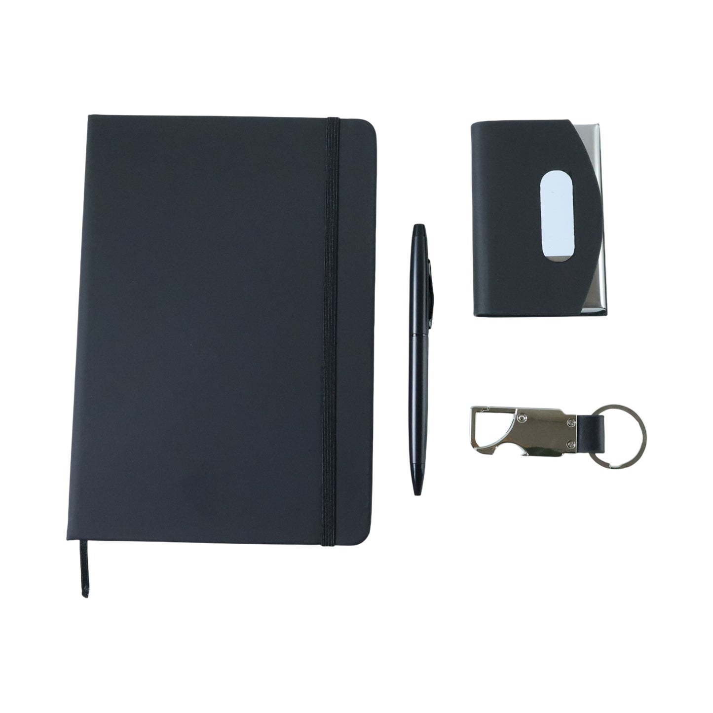 4-in-1 Executive Travel Essentials Combo Set: Notebook, Pen, Card Holder, Keychain - Happy Price - Image 4