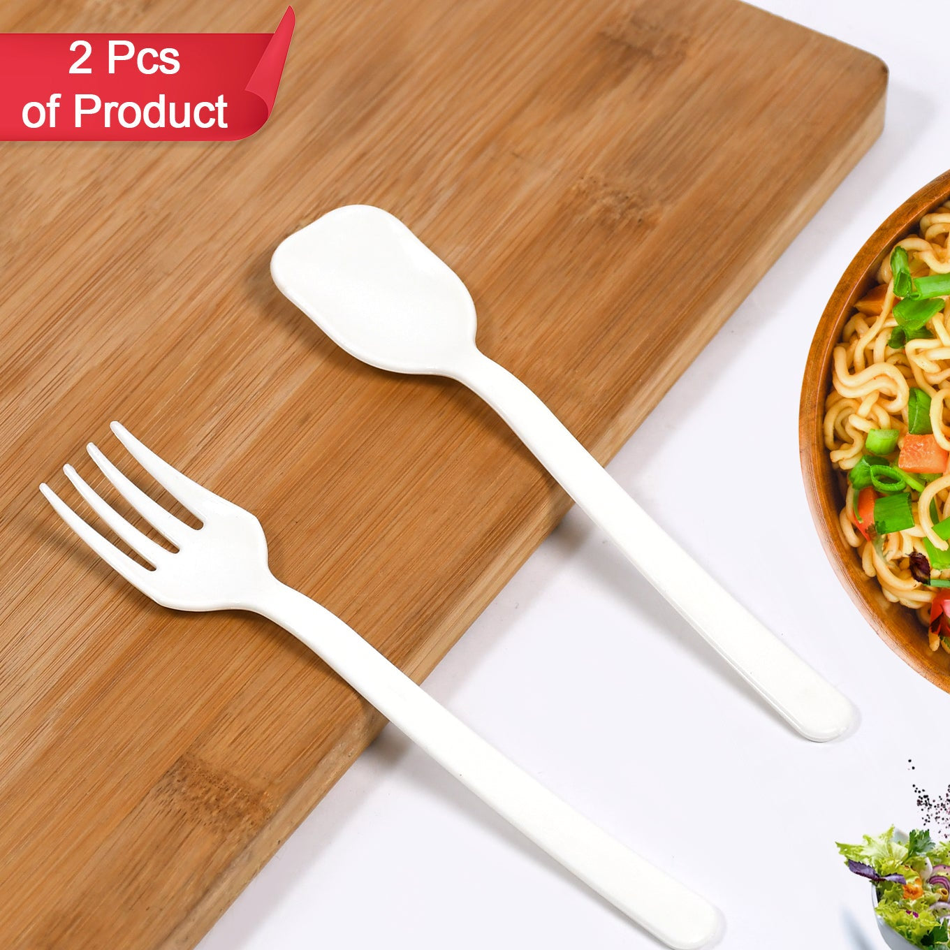 5239 Plastic Forks  Spoon Cutlery-utensils Parties Dinners Catering Services Family Gatherings ( Pack Of 2) - Happy Price - Image 1