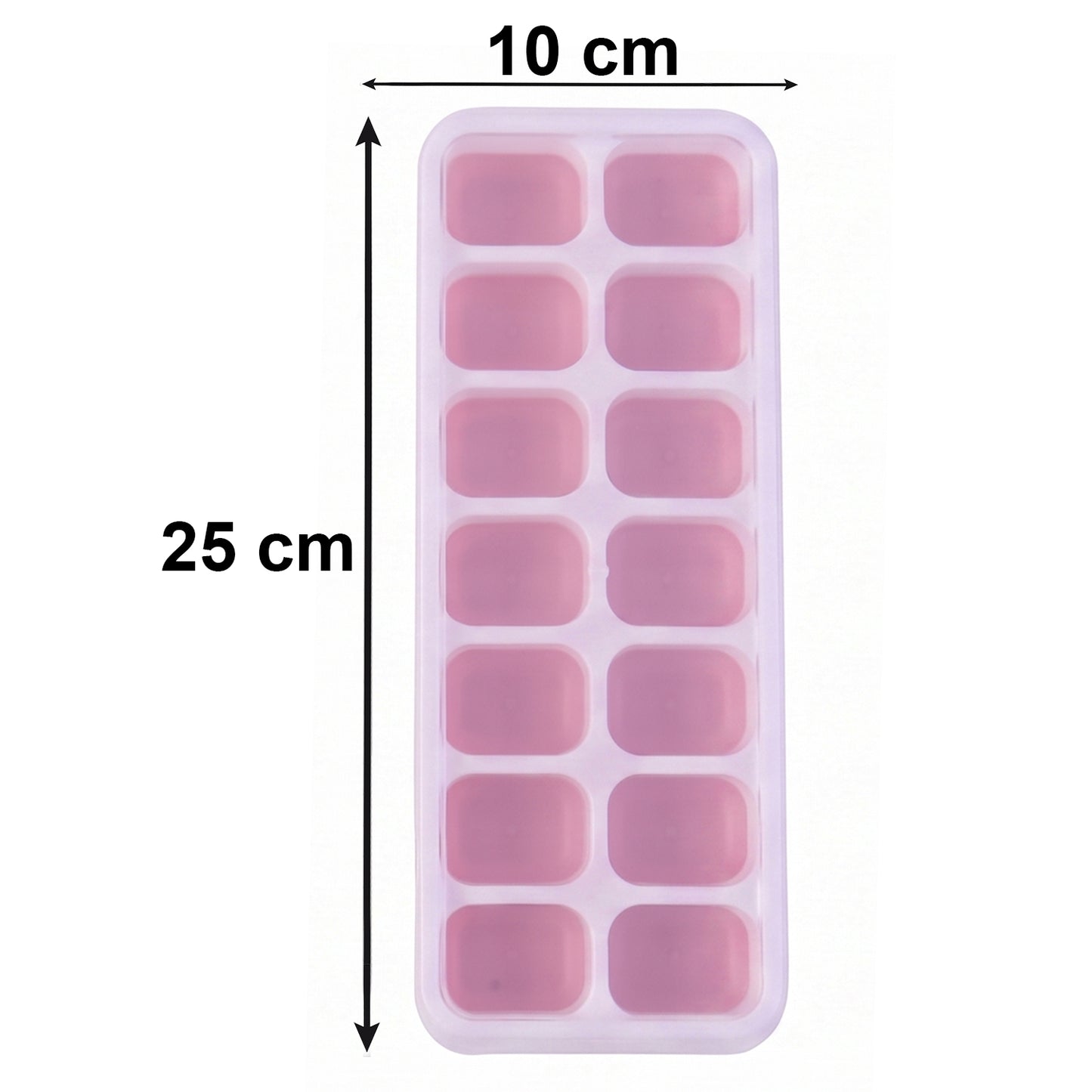 Set of 2 Plastic Ice Cube Trays with Lids - 14 Grids Each - Happy Price - Image 5