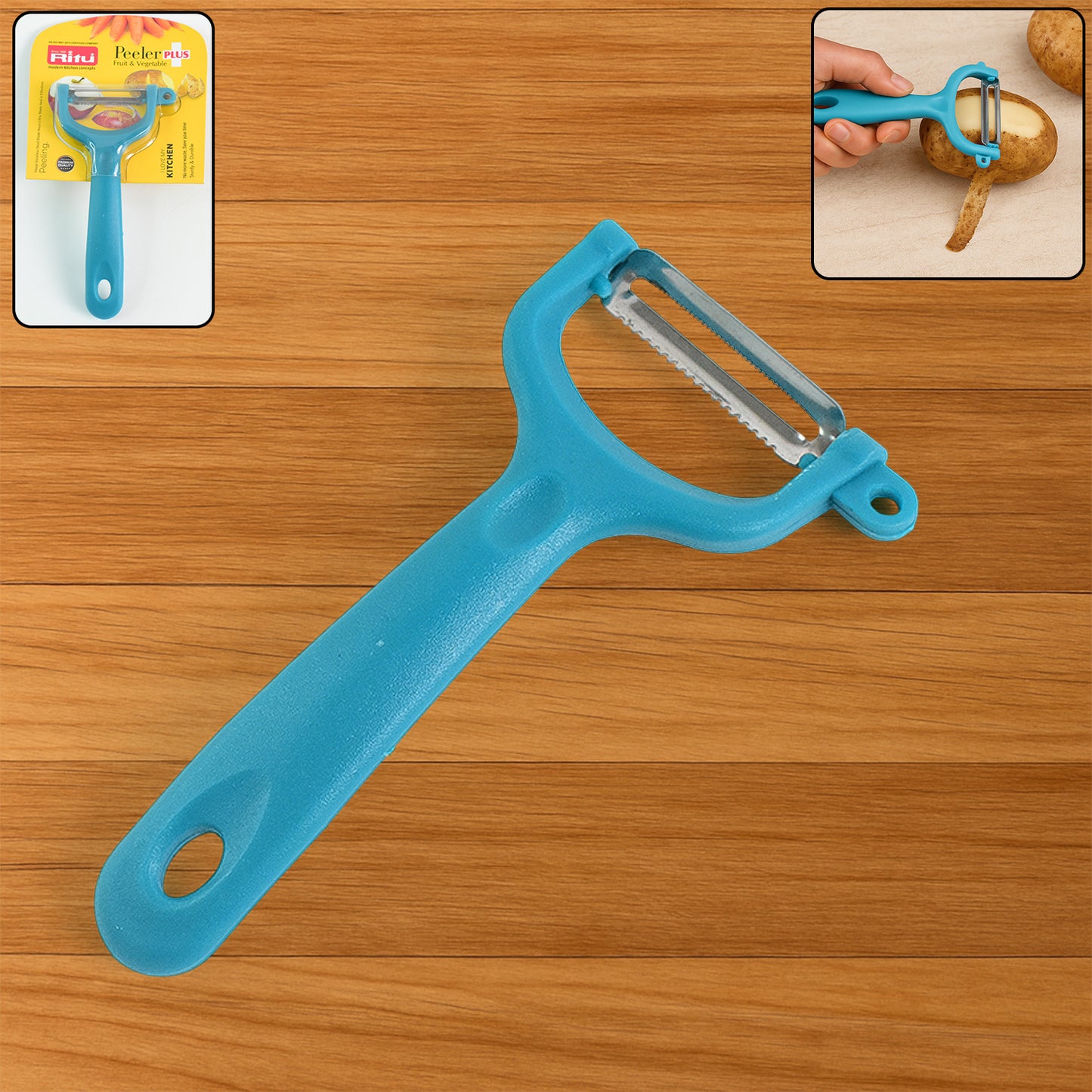 Premium Ritu Peeler Plus (1 Pc) - Stainless Steel Serrated Blade Kitchen Tool - Happy Price - Image 2