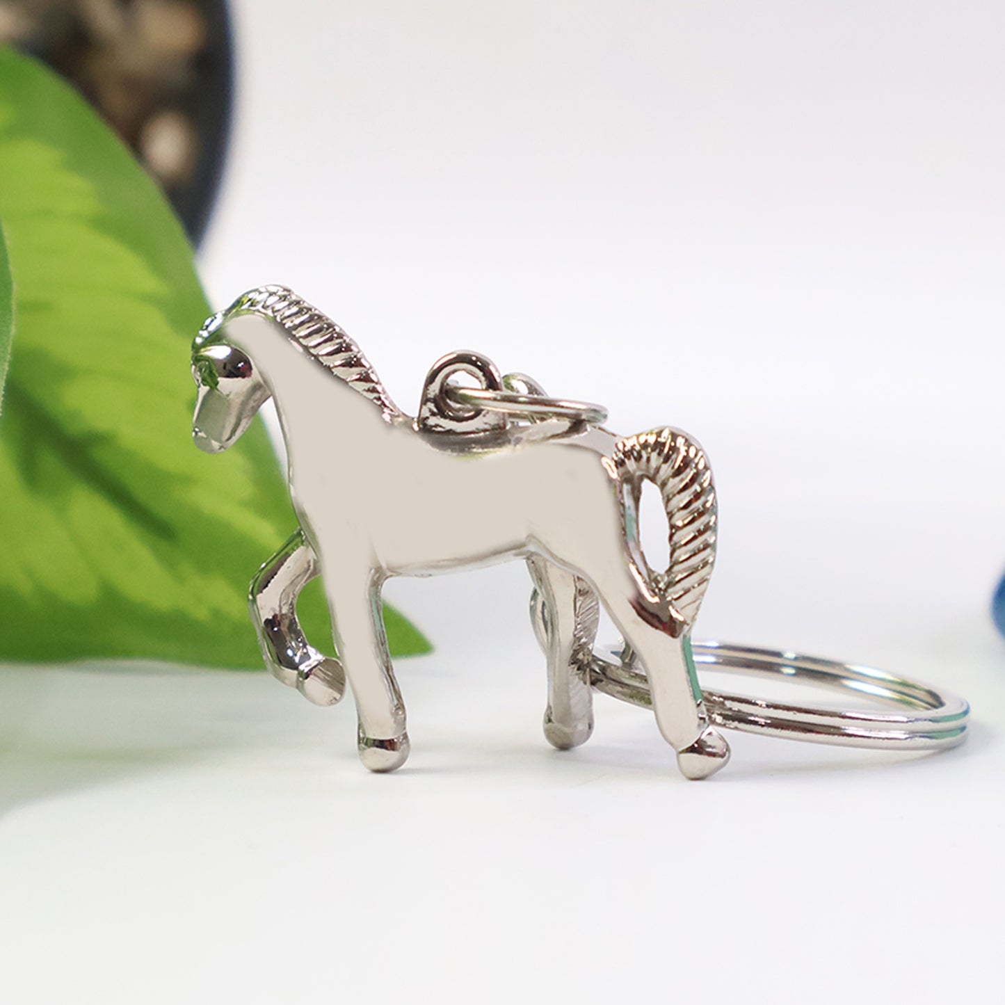 Metallic Horse Design Keychain for Keys - Polished Chrome Finish (1 Pc) - Happy Price - Image 4