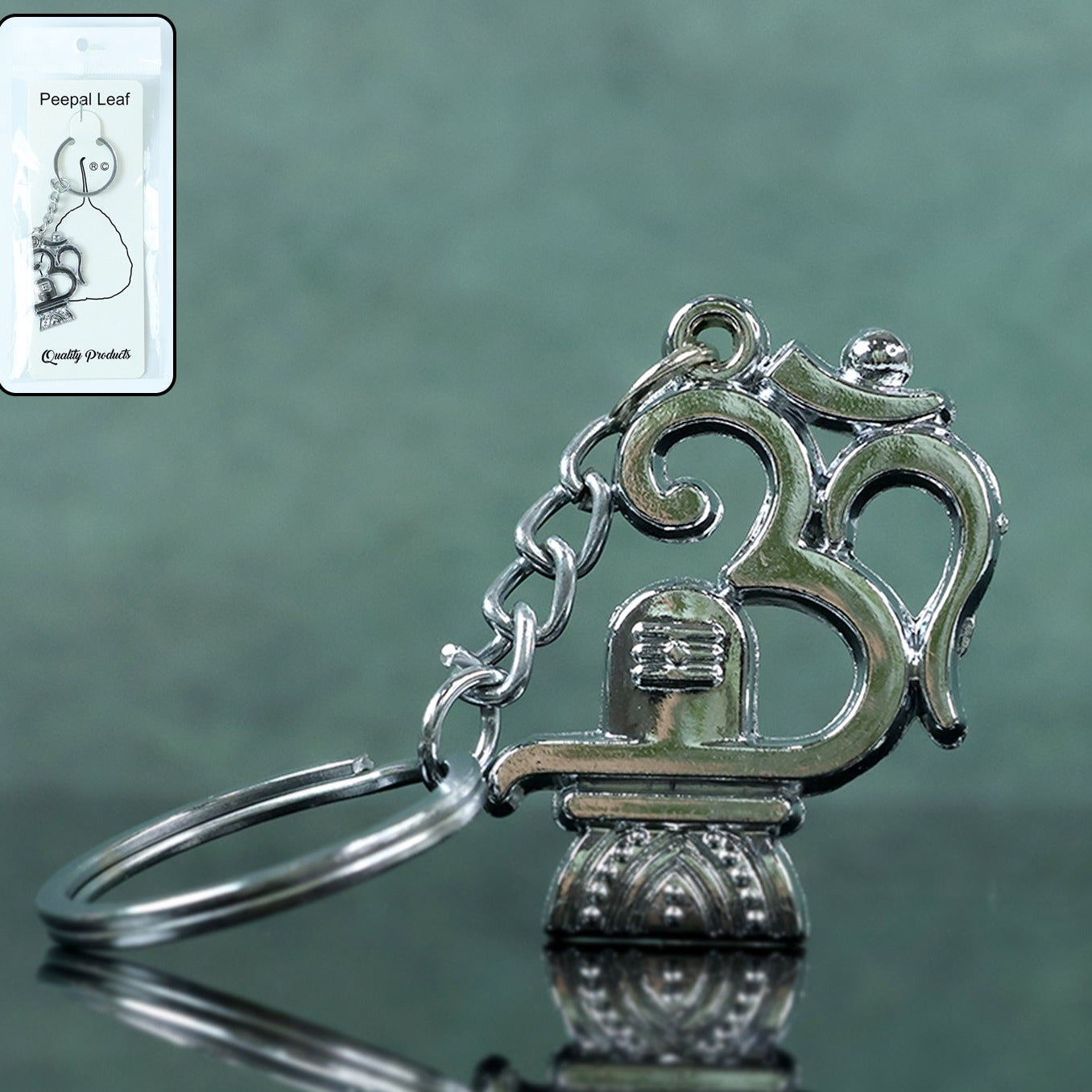 Om Shivling Metal Keychain - 1 Piece - Happy Price - Image 1