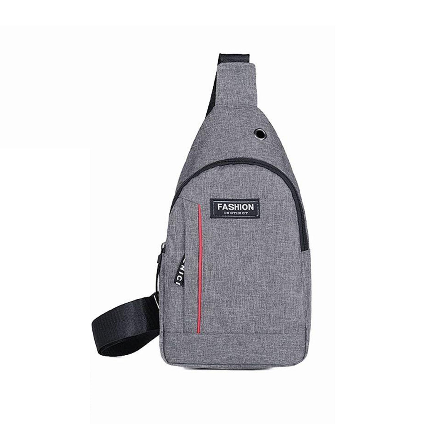 Grey Waterproof Anti Theft Crossbody Fanny Pack Waist Bag Pu Leather Shoulder Bags Chest Men Casual Fashion Usb Charging Earphone Hook Sling Travel Messengers Bag - Happy Price - Image 2