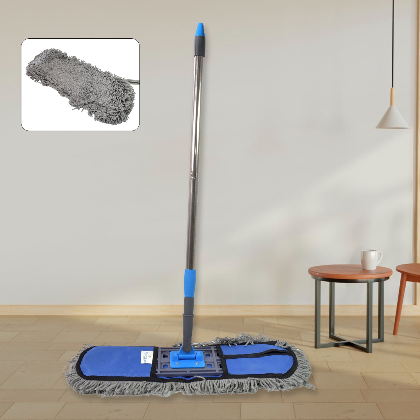 Large Cotton Pad Mop with Long Aluminium Handle for Wet & Dry Cleaning (1 Pc) - Happy Price - Image 2
