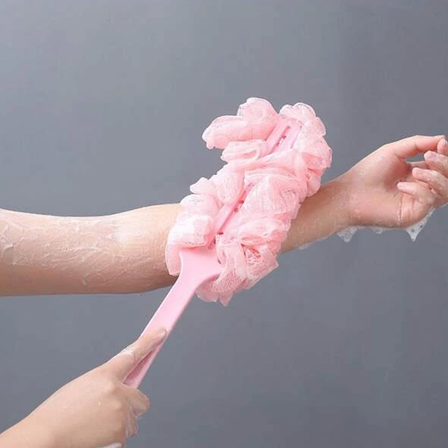 Long Handle Bath Scrubber with Soft Nylon Mesh for Shower - Reaches All Back Areas - Happy Price - Image 5