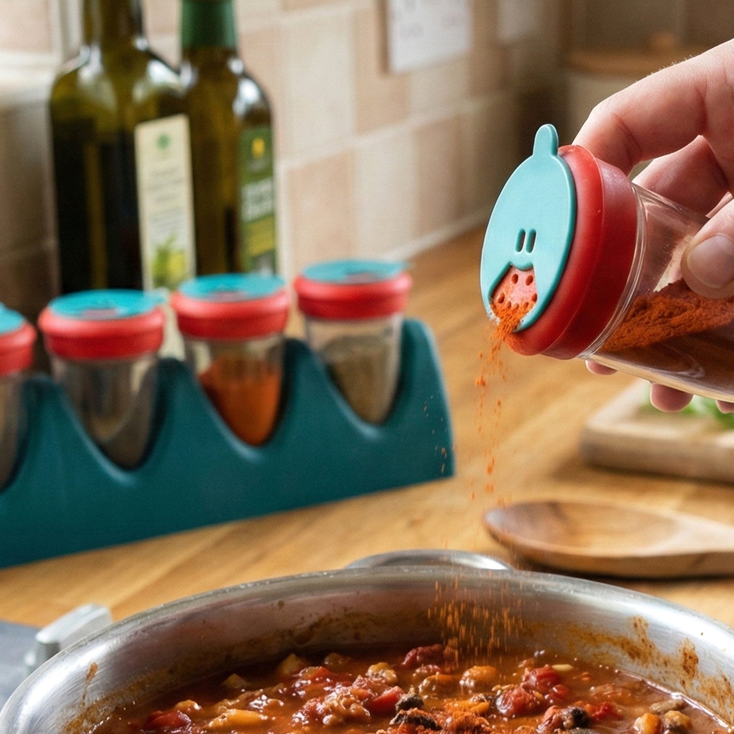 4-in-1 Multipurpose Spice Dispenser Set with Stand (1 Set) - Happy Price - Image 3
