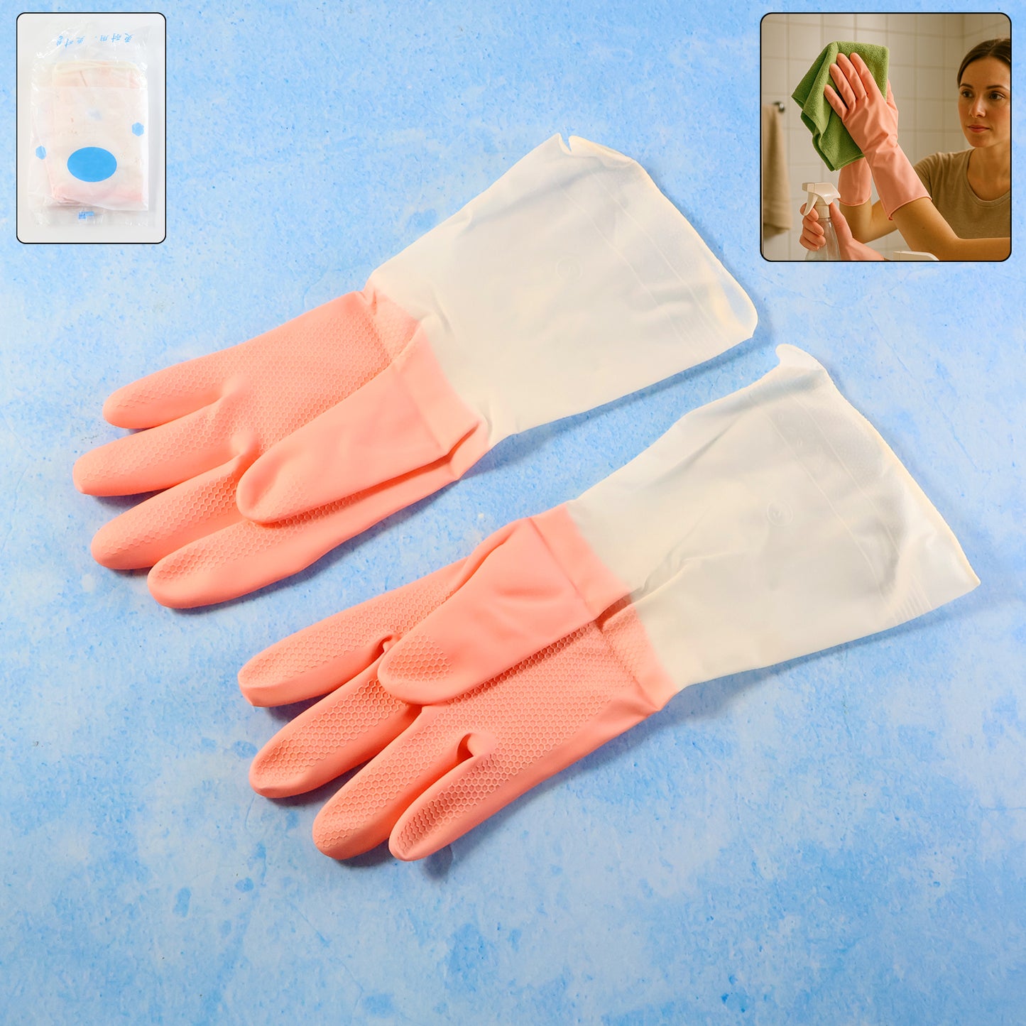 Small Size Waterproof Cleaning Gloves - 1 Pair for Kitchen & Home - Happy Price - Image 2