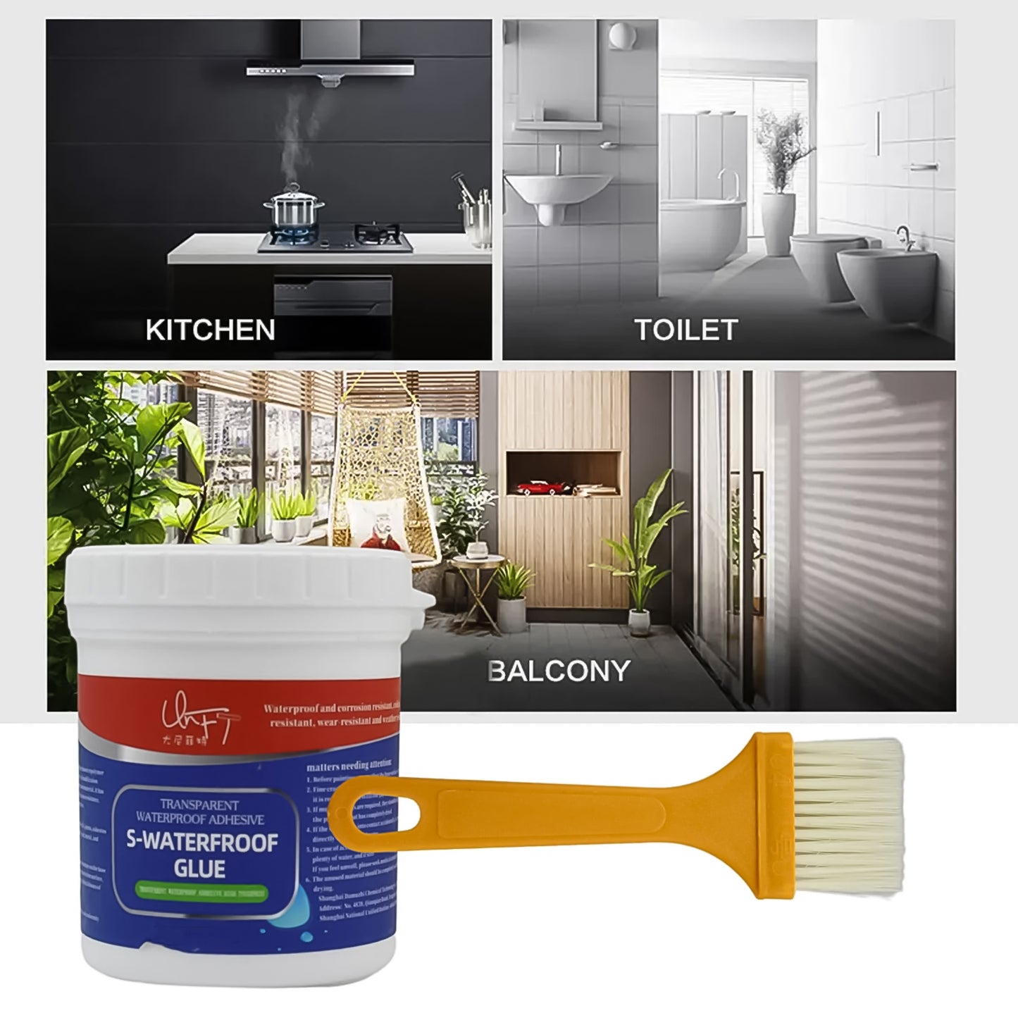 Transparent Waterproof Sealant Glue 250g with Brush for Walls, Tiles, Roofs - Happy Price - Image 6