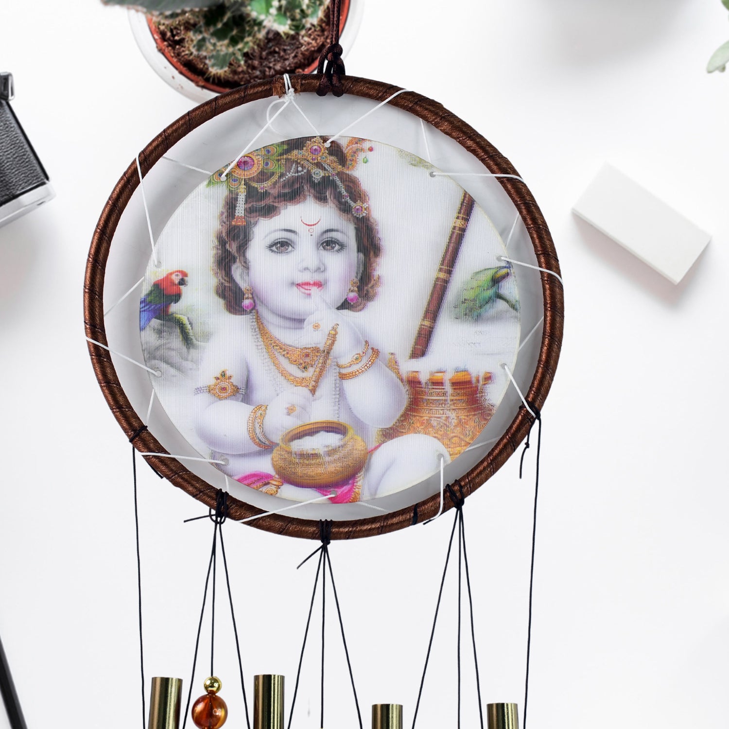 Krishna Medallion Dream Catcher Wind Chime for Home Decor - Great Price - Image 1