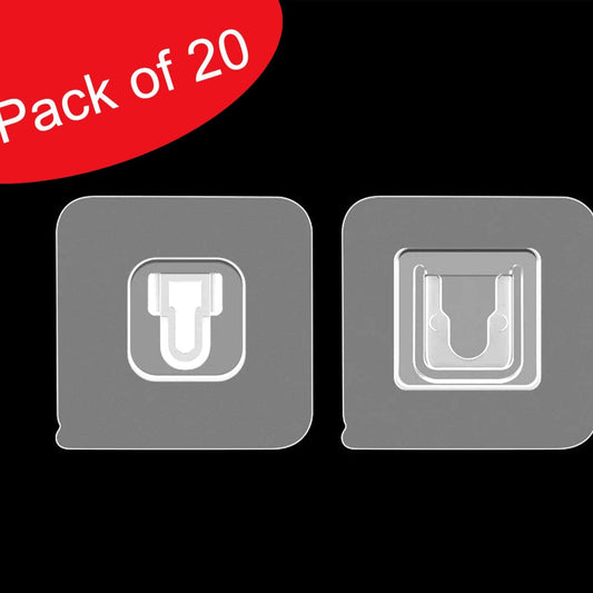 Magic Adhesive Plastic Wall Hooks Heavy Duty Hooks (Pack Of 20) - Happy Price - Image 1