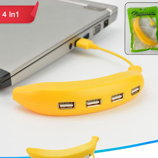 Banana Shape Usb Hub 2.0 Hub Usb Splitter 4-port Usb Hub (1 Pc) - Happy Price - Image 1