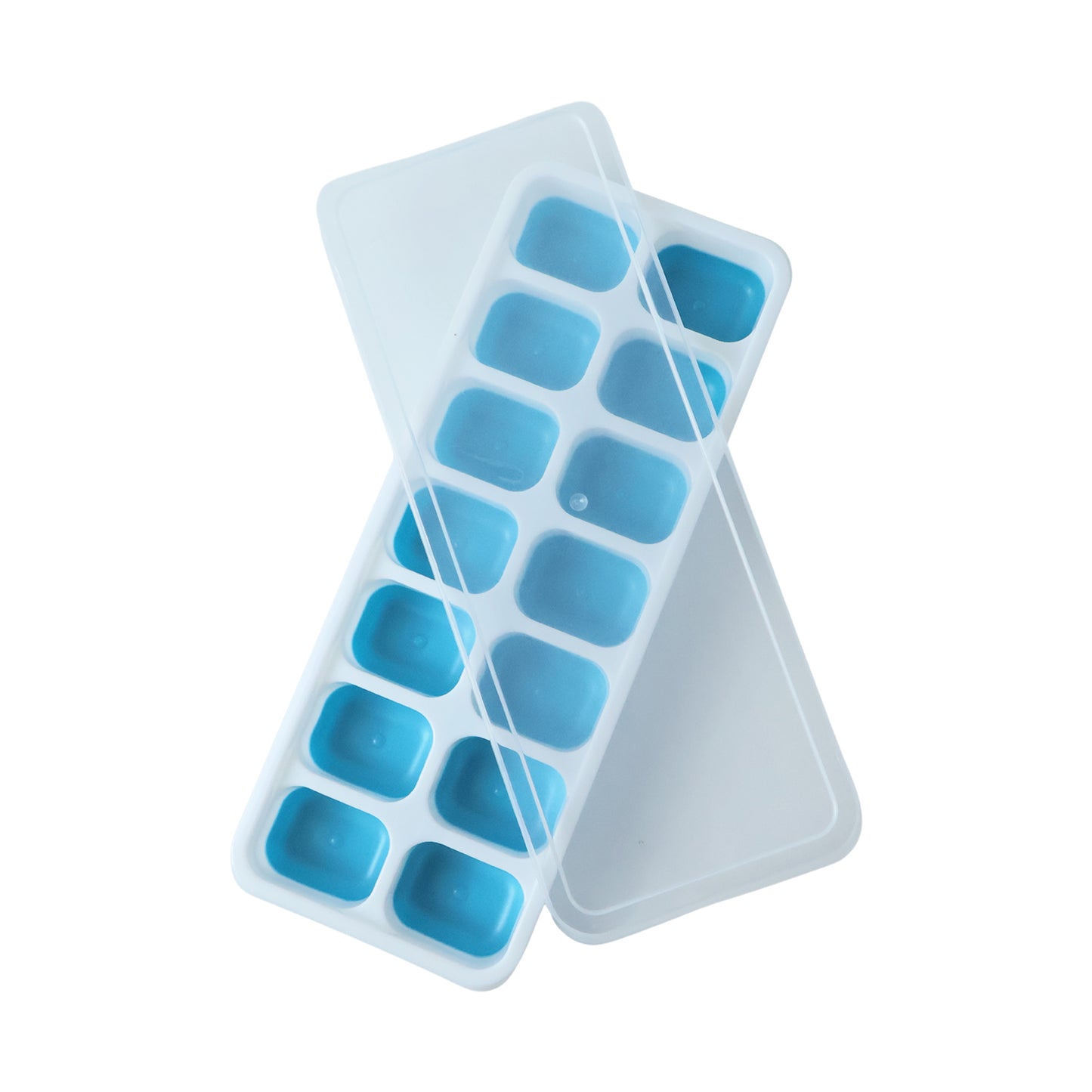 Plastic Ice Cube Tray with Lid, 14 Grids, Blue - 1 Pc - Happy Price - Image 4