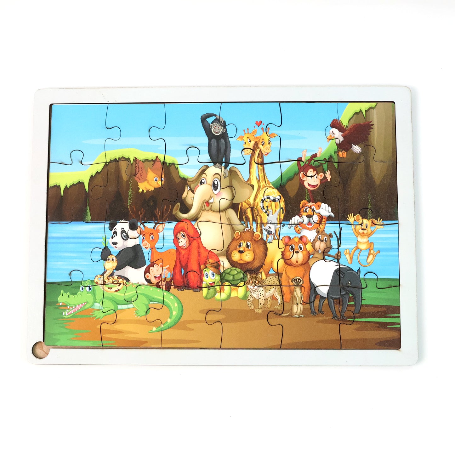Wooden Jigsaw Puzzle Board for Kids - Assorted Cartoon & Animal Designs (1 Pc) - Happy Price - Image 2