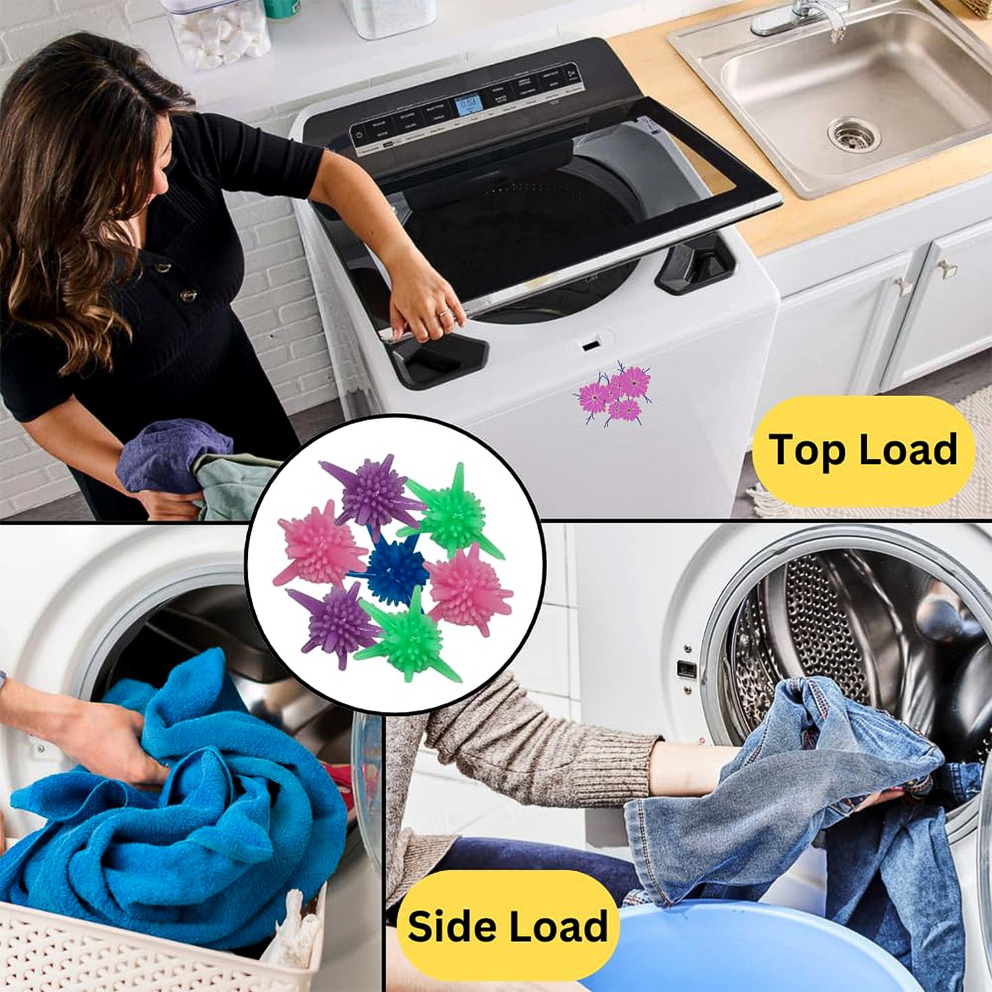 50 Pcs Reusable Laundry Washing Balls - Anti-Tangle Fabric Care Set - Happy Price - Image 4