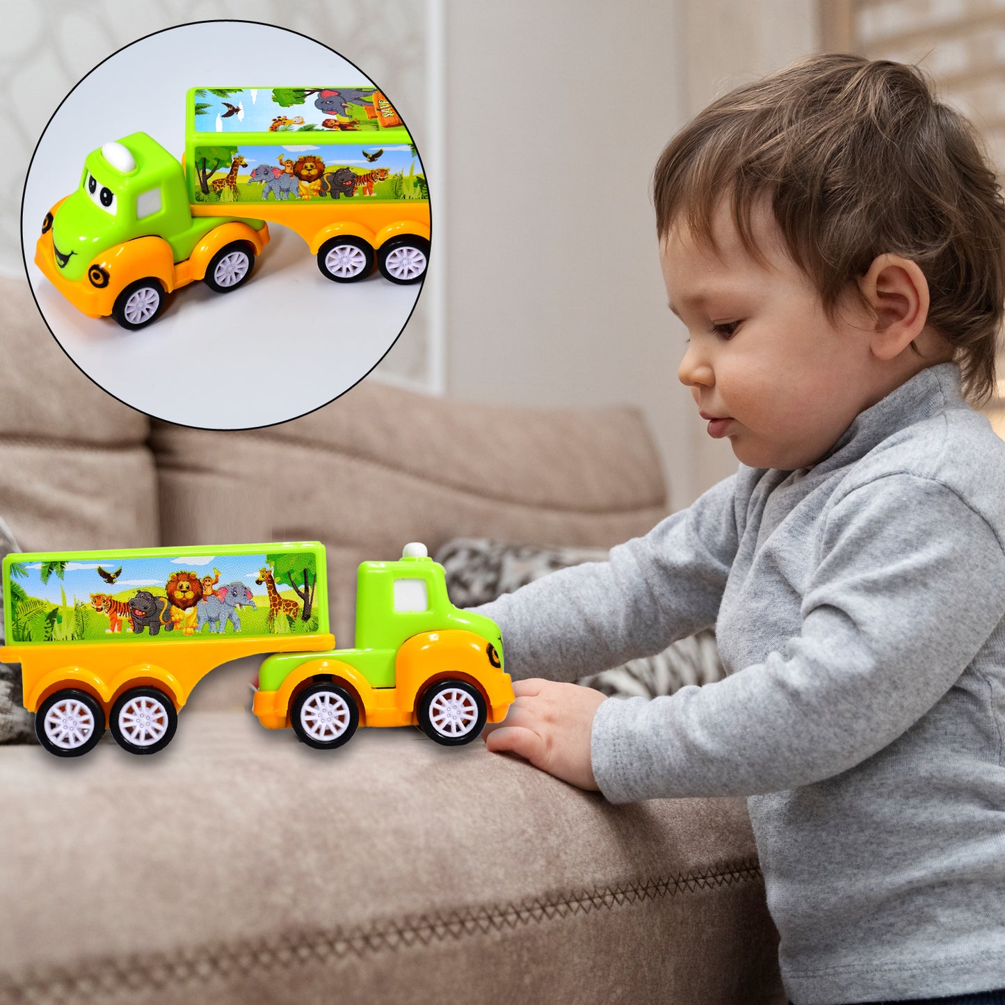 Small Green And Yellow Toy Truck. - Happy Price - Image 2