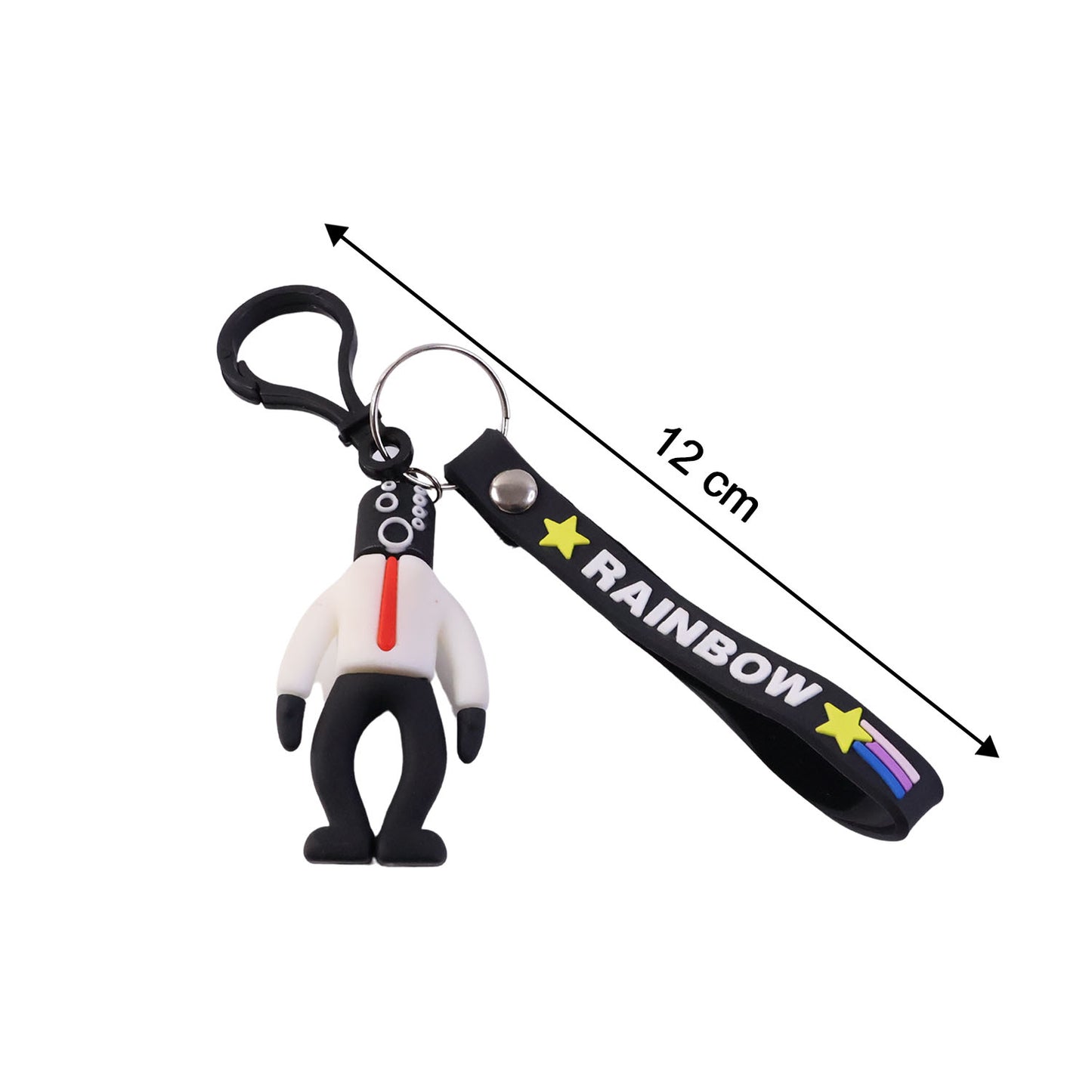 Cartoon Man Figure Keychain with Rainbow Strap - 1 Pc - Happy Price - Image 4