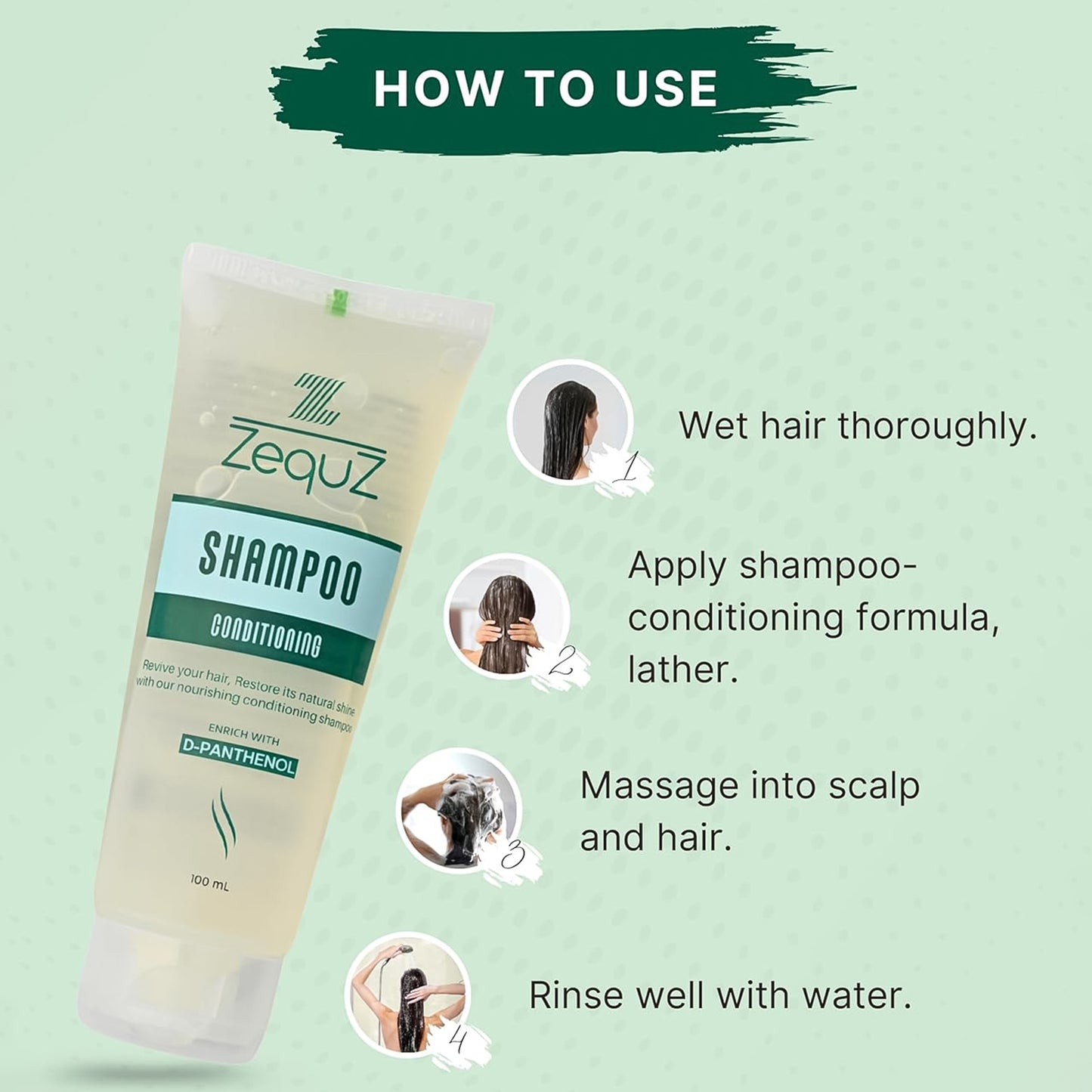Zequz Conditioning Shampoo - 100 ML Bottle for Soft, Manageable Hair - Happy Price - Image 5