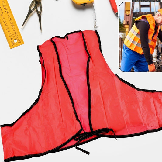 Economy Safety Vest Soft Vinyl With Tie Closure For Identifying Staff And Volunteers Adult Pvc Safety Vest High Visibility For Outdoor Operator - Happy Price - Image 1