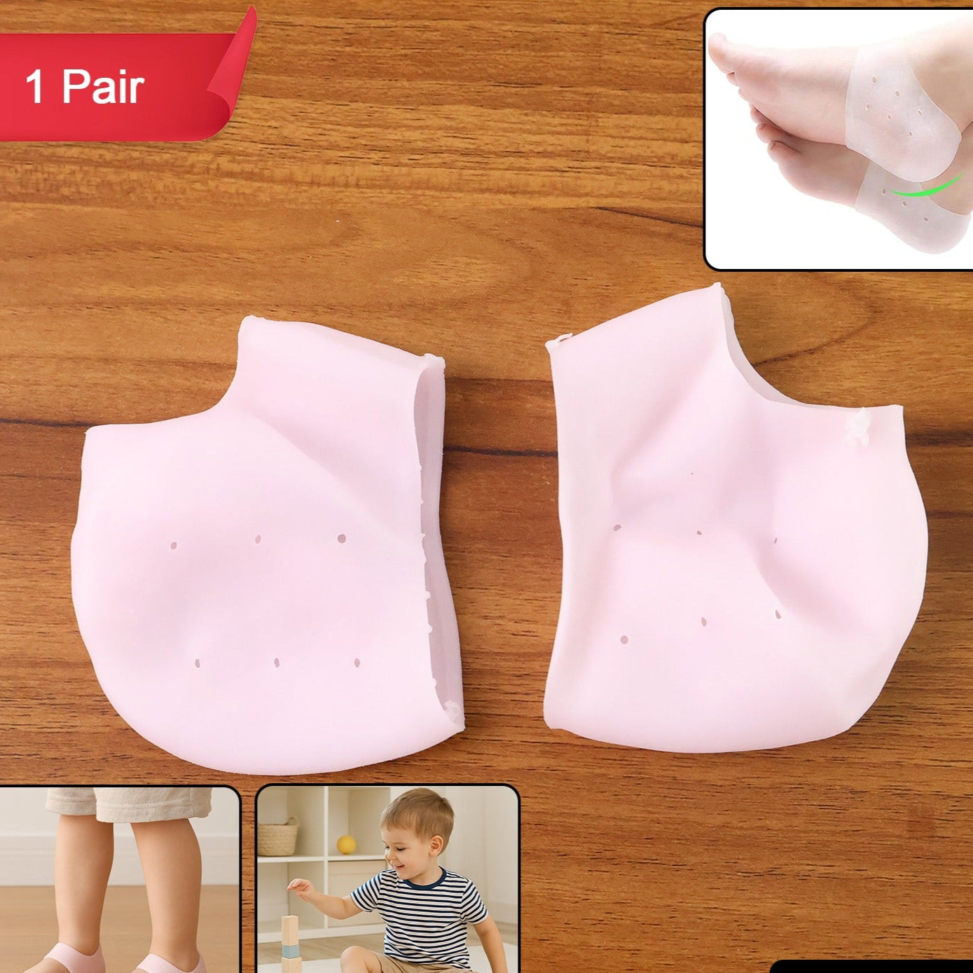 Kid Silicone Heel Protectors (1 Pair) - Happy Price - Image 1