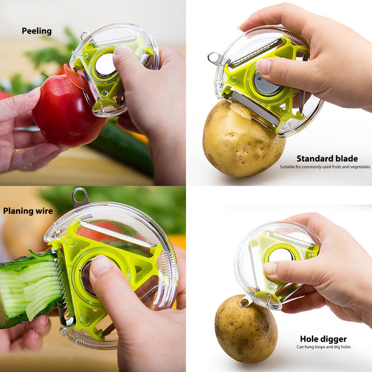 Multi-Blade Rotary Vegetable Peeler & Slicer for Kitchen Use - Happy Price - Image 6