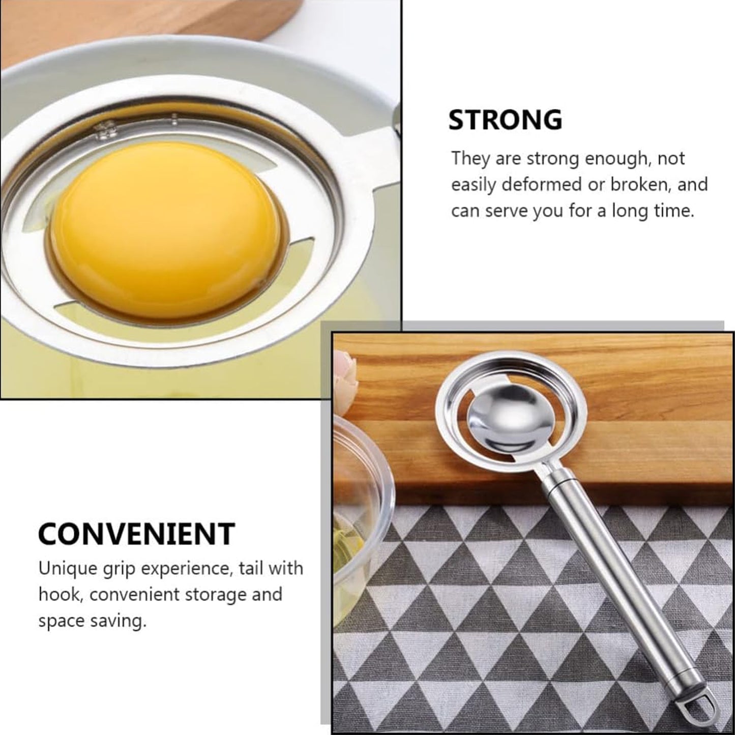 Stainless Steel Egg Separator for Kitchen - Easy Yolk and White Divider - Happy Price - Image 5