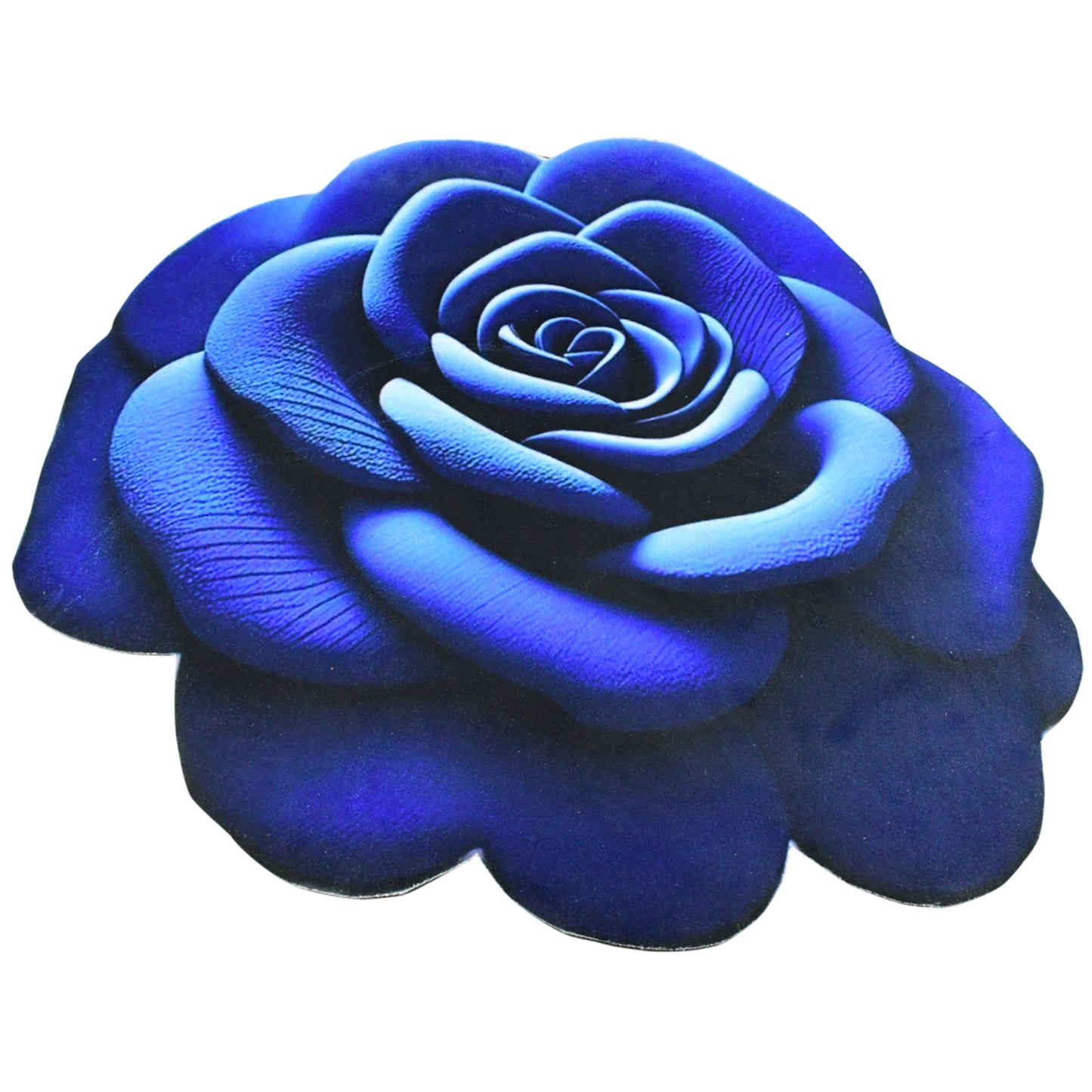 Rose Shaped Velvet Floor Mat - 1 Pc Blue - Happy Price - Image 5