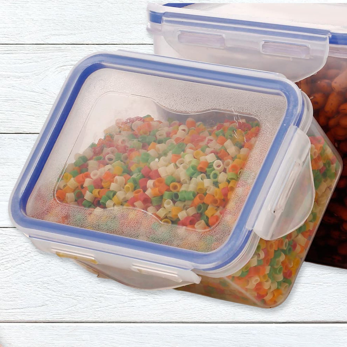 Classics Rectangular Plastic Airtight Food Storage Containers With Leak Proof Locking Lid Storage Container Set Of 3 Pc( Approx Capacity 500ml1000ml1500ml Transparent) - Happy Price - Image 5