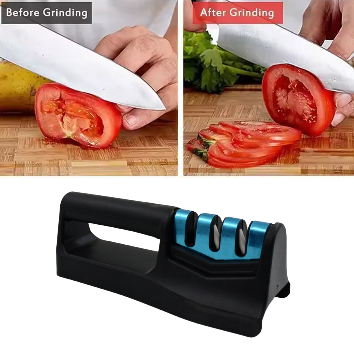 Knife Sharpener For Kitchen  Knife Sharpener With Vegetable Chopper And Fish Scale Remover  Handheld Knives  Pocket Knife Sharpener  Knife Sharpener For Chefs  Serrated Knife (9in1) - Happy Price - Image 5