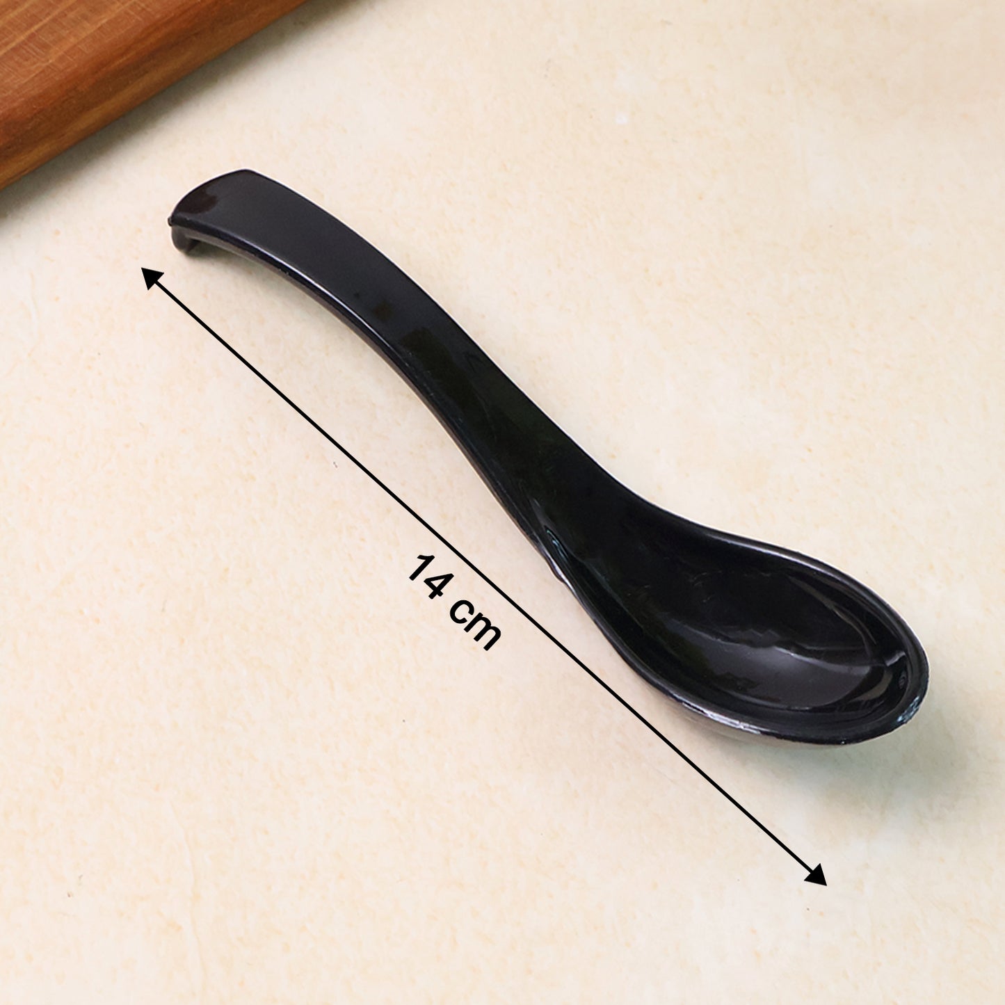 Durable Black Plastic Soup Spoon - Deep Bowl, Ergonomic Handle (1 Pc) - Happy Price - Image 5