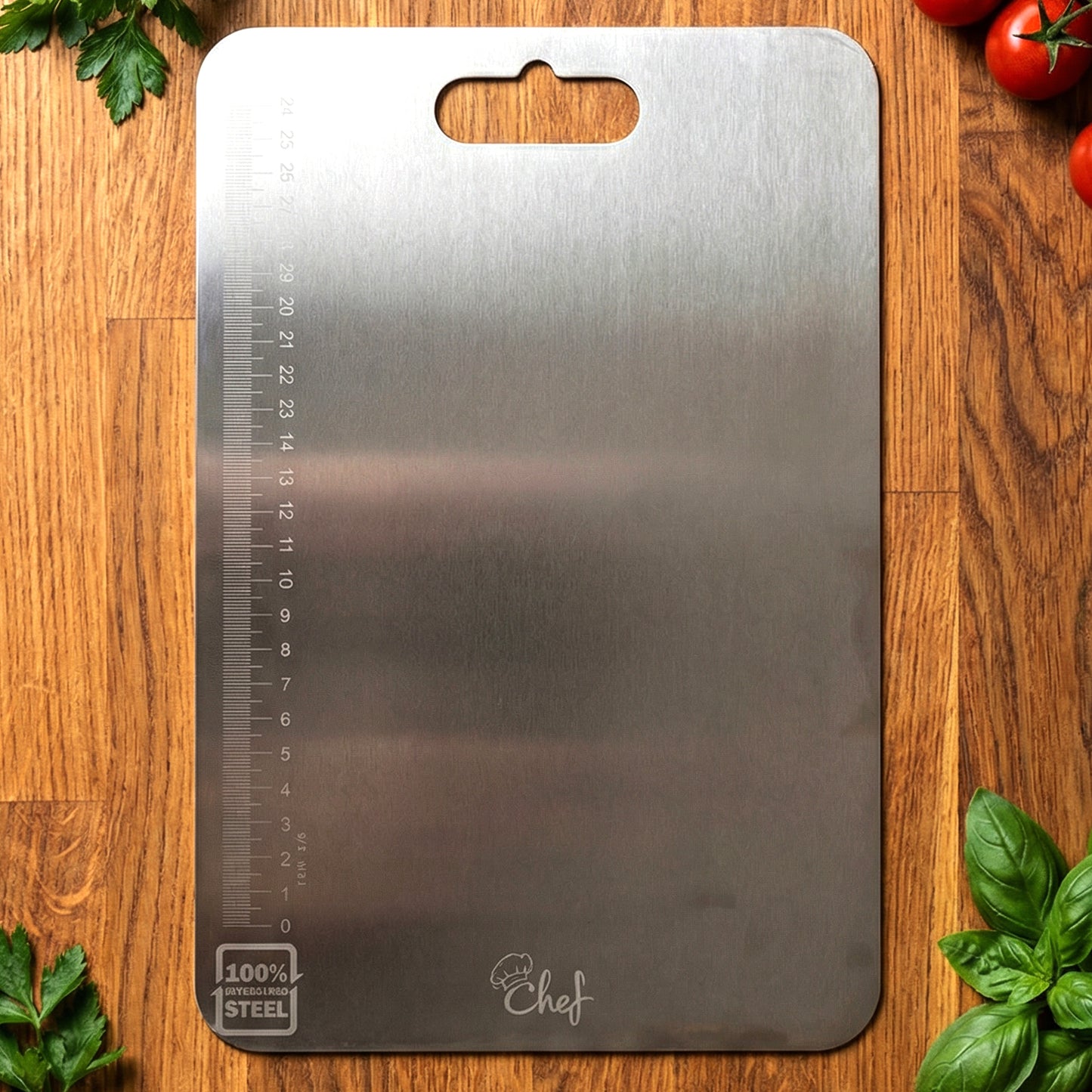 Large Stainless Steel Chopping Board for Kitchen - 31 x 20.5 cm, 1 Pc - Happy Price - Image 6