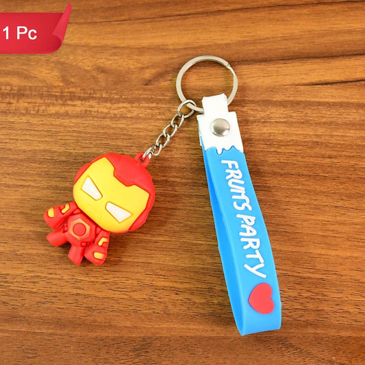 Cute Cartoon Silicone 3d Key Chain With Metal Hook  Strap (Pack Of 1) - Happy Price - Image 1