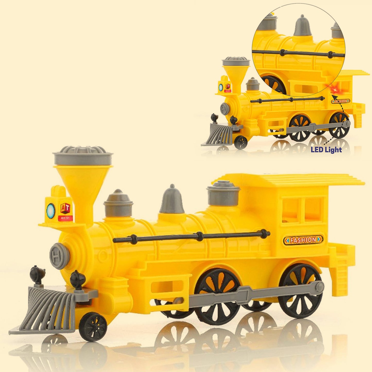 Pull And Go Train With Light Plastic String Pull Back Train (1 Pc  Mix Color) - Happy Price - Image 2