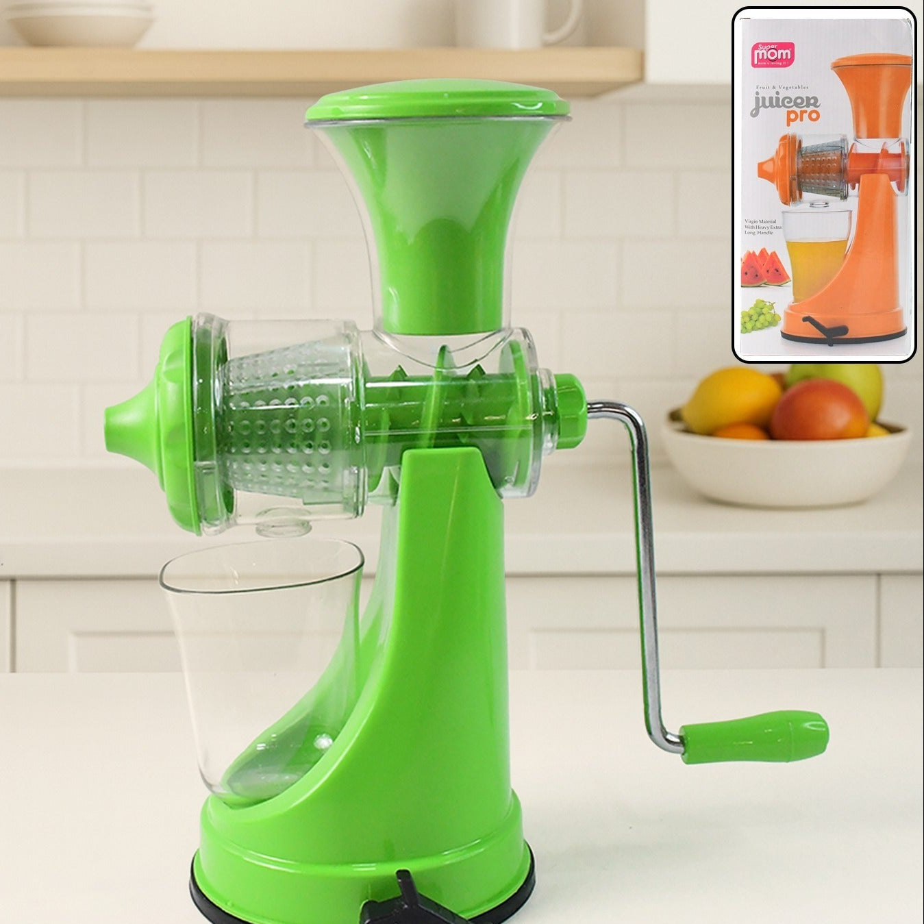 Manual Hand Press Fruit & Vegetable Juicer - Heavy Duty Plastic with Steel Handle - Happy Price - Image 1