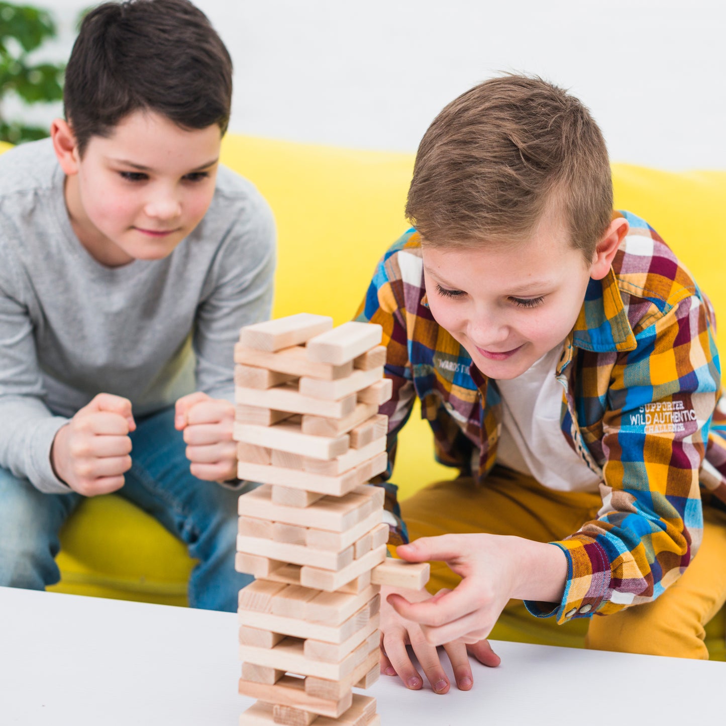 54 Wooden Tumbling Blocks with 4 Dice Game Set - Happy Price - Image 4