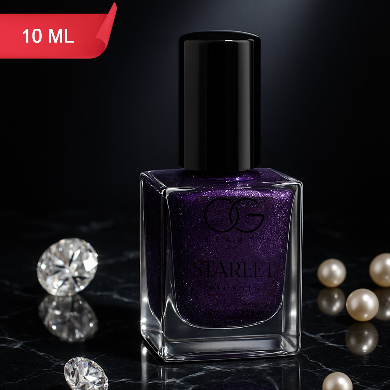 OG Beauty Starlet Glitter Nail Paint - 10 ML, Purple Dazzle, Quick Dry Sparkle - Happy Price - Image 1