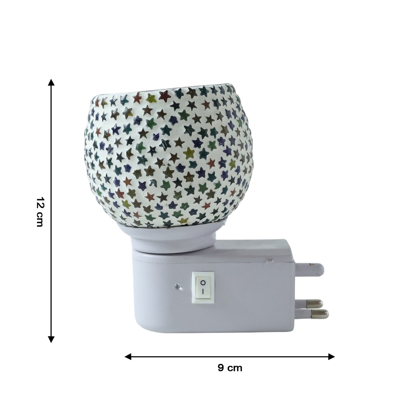 Mosaic Glass Star Pattern Plug-in Night Lamp (1 Pc) - Warm Ambient Light - Happy Price - Image 5