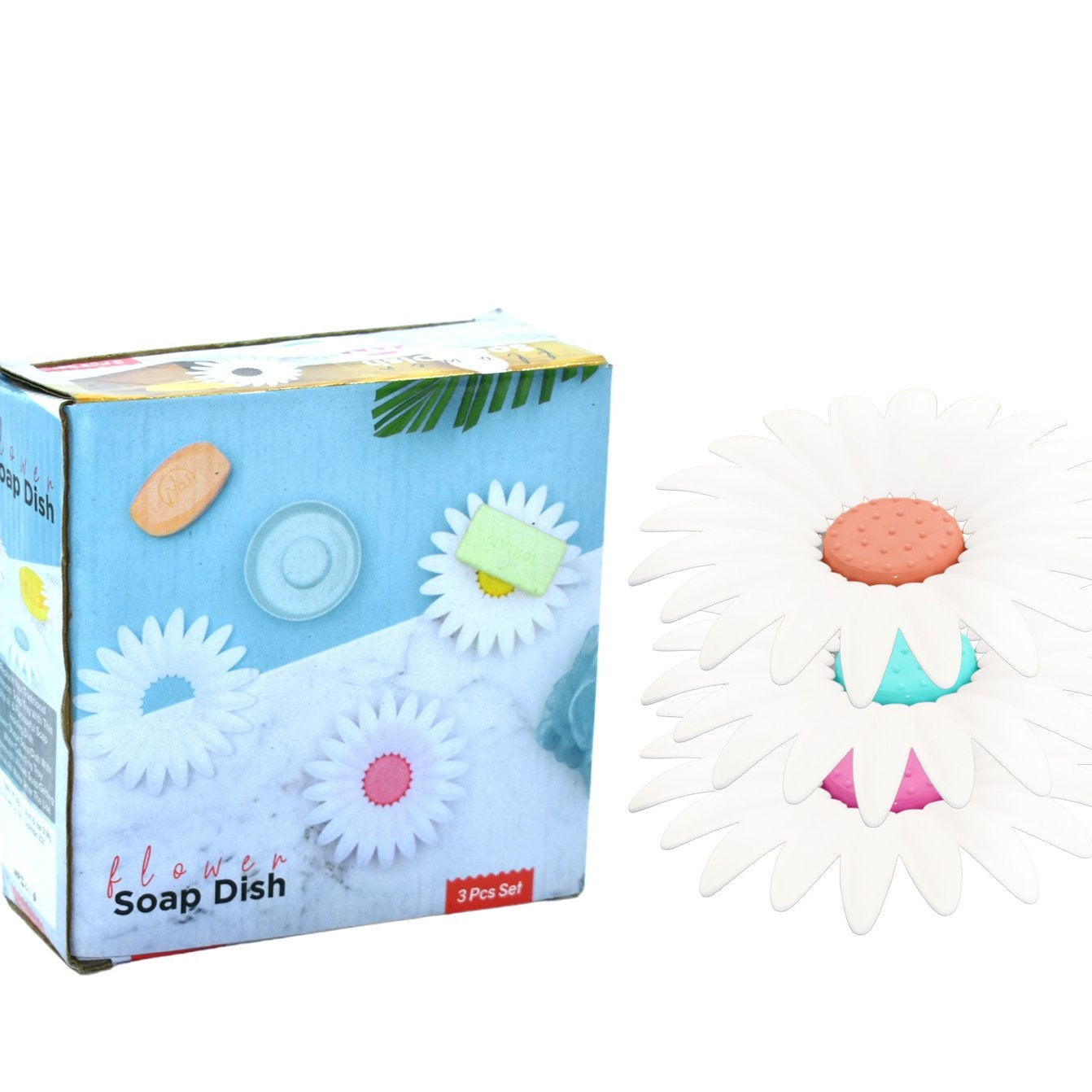 Flower Shape Portable Soap Dish Holder Soap Case - Happy Price - Image 1