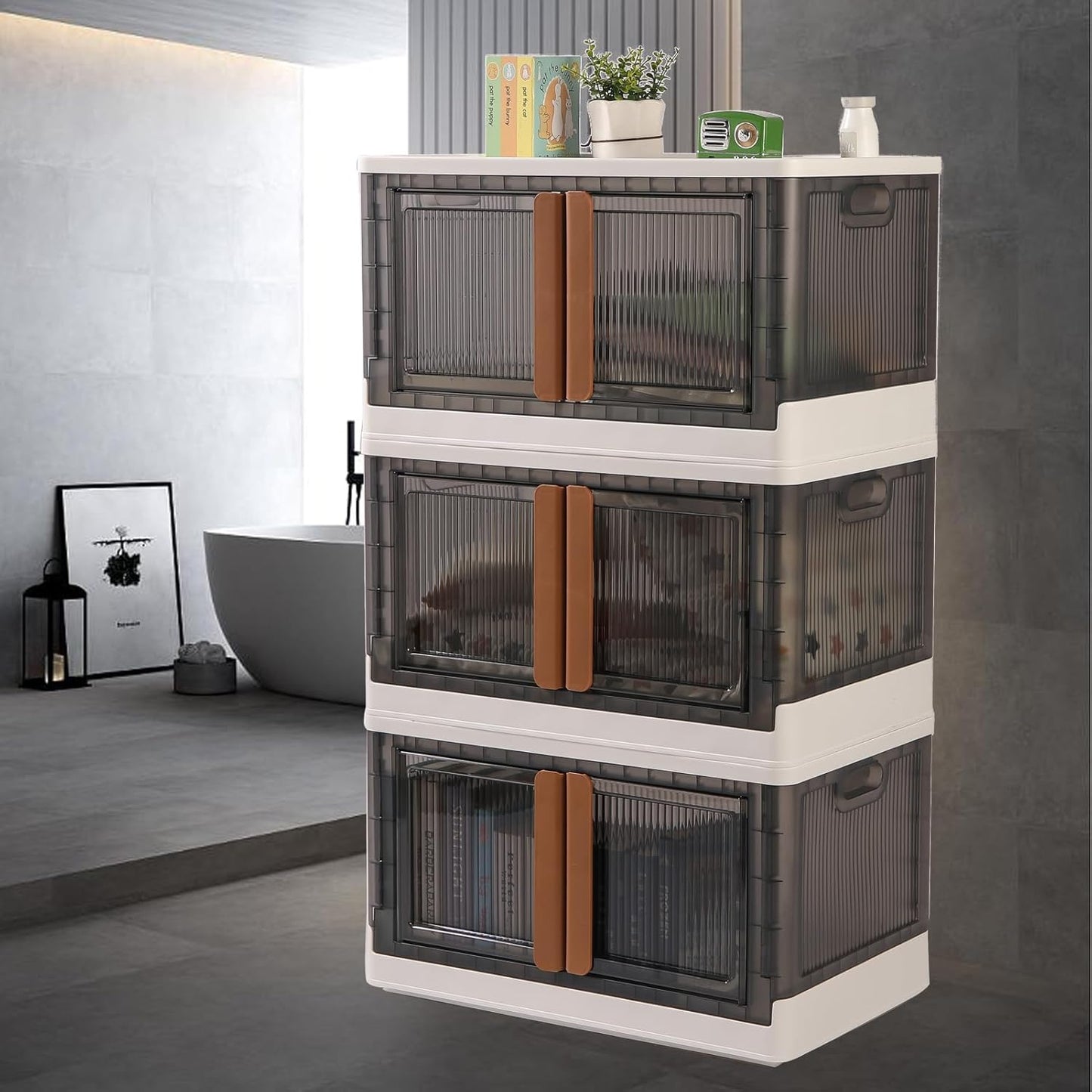 Plastic Folding Wardrobe Storage Organizer (3 Layer  1 Pc) - Happy Price - Image 3