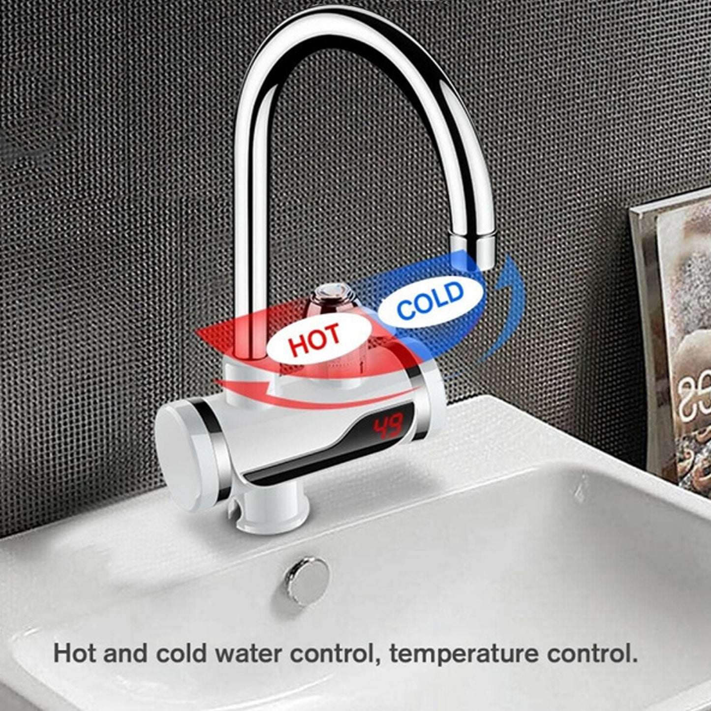Stainless Steel Led Digital Display Instant Heating Electric Water Heater Faucet Tap - Happy Price - Image 3