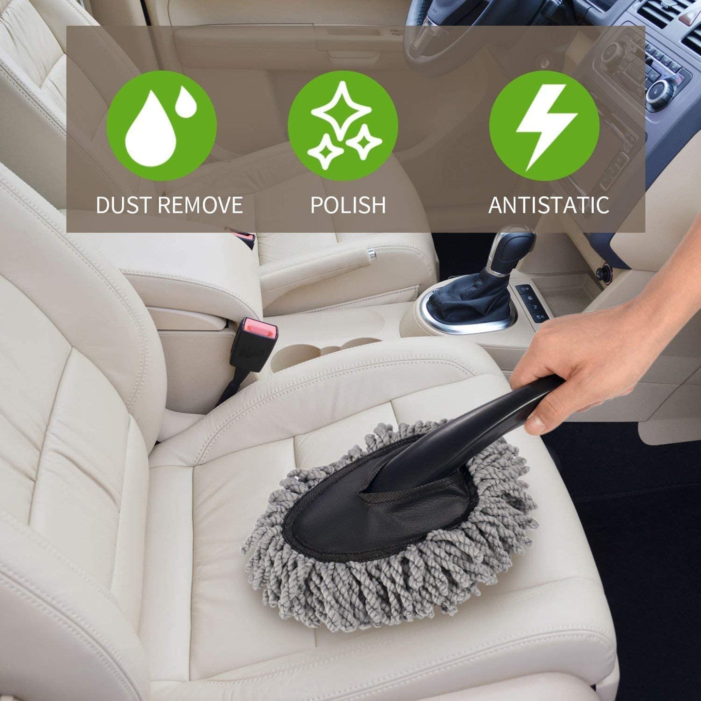Microfiber Car Duster Brush with Handle for Exterior & Interior Cleaning - Happy Price - Image 3