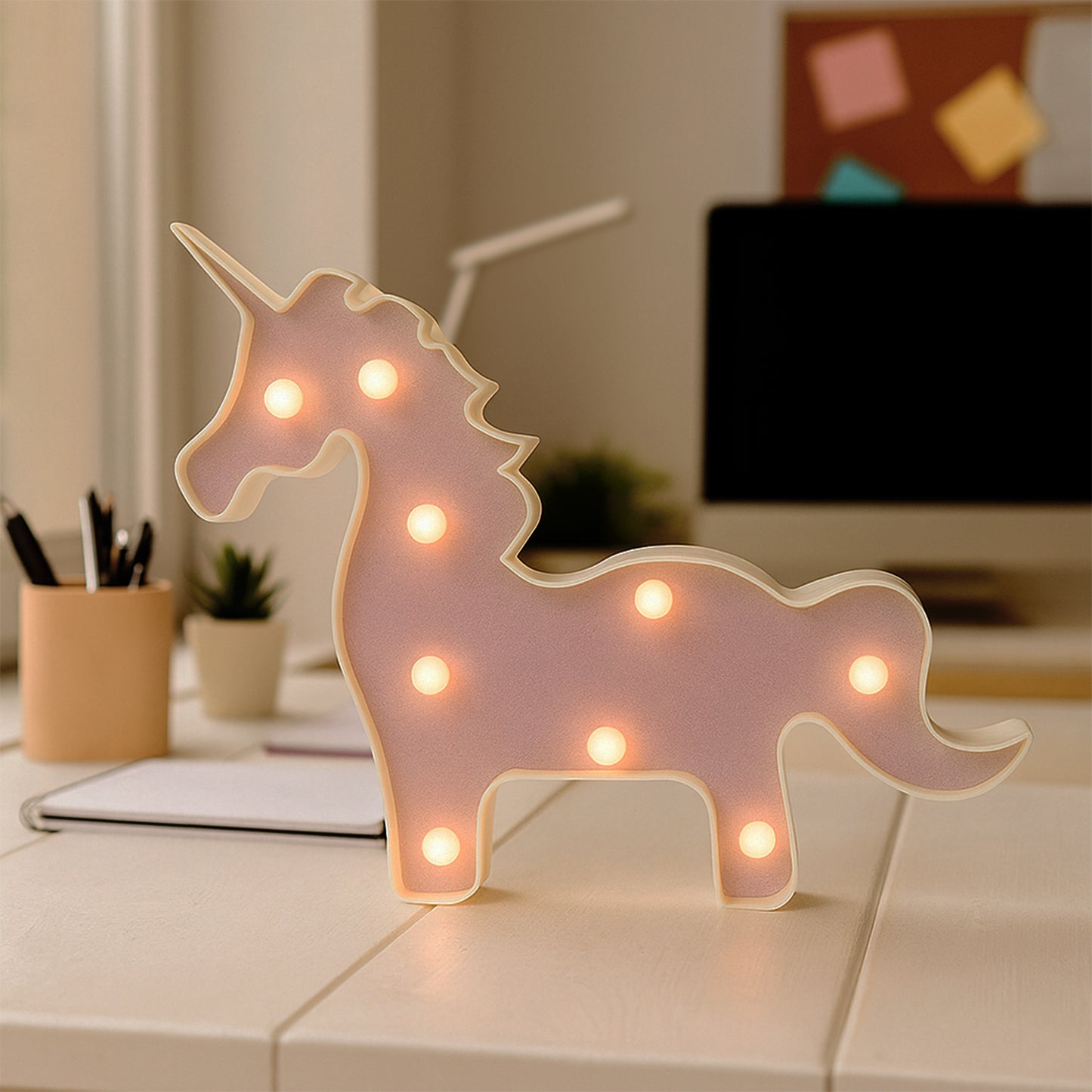 Unicorn Shaped LED Decorative Night Light - 1 Pc Battery Operated Lamp for Kids Room - Happy Price - Image 4