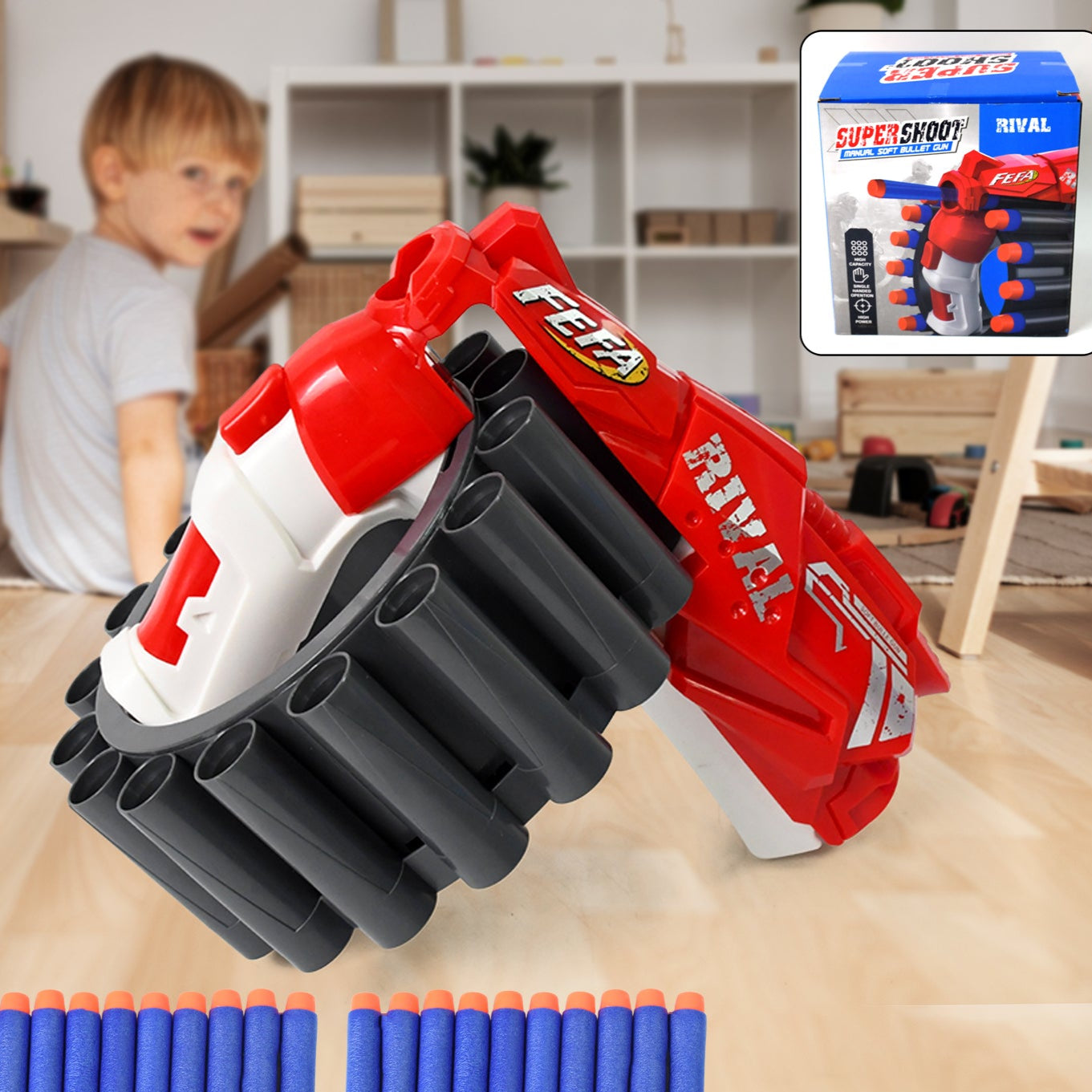 Amazing Toy Gun Electric Gun For Children 20 Soft Bullets (1 Set) - Happy Price - Image 1