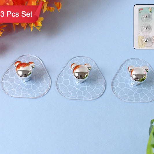 All-plastic Adhesive Wall Hooks - Strong No Damage Easy To Install (3 Pc Set) - Happy Price - Image 1