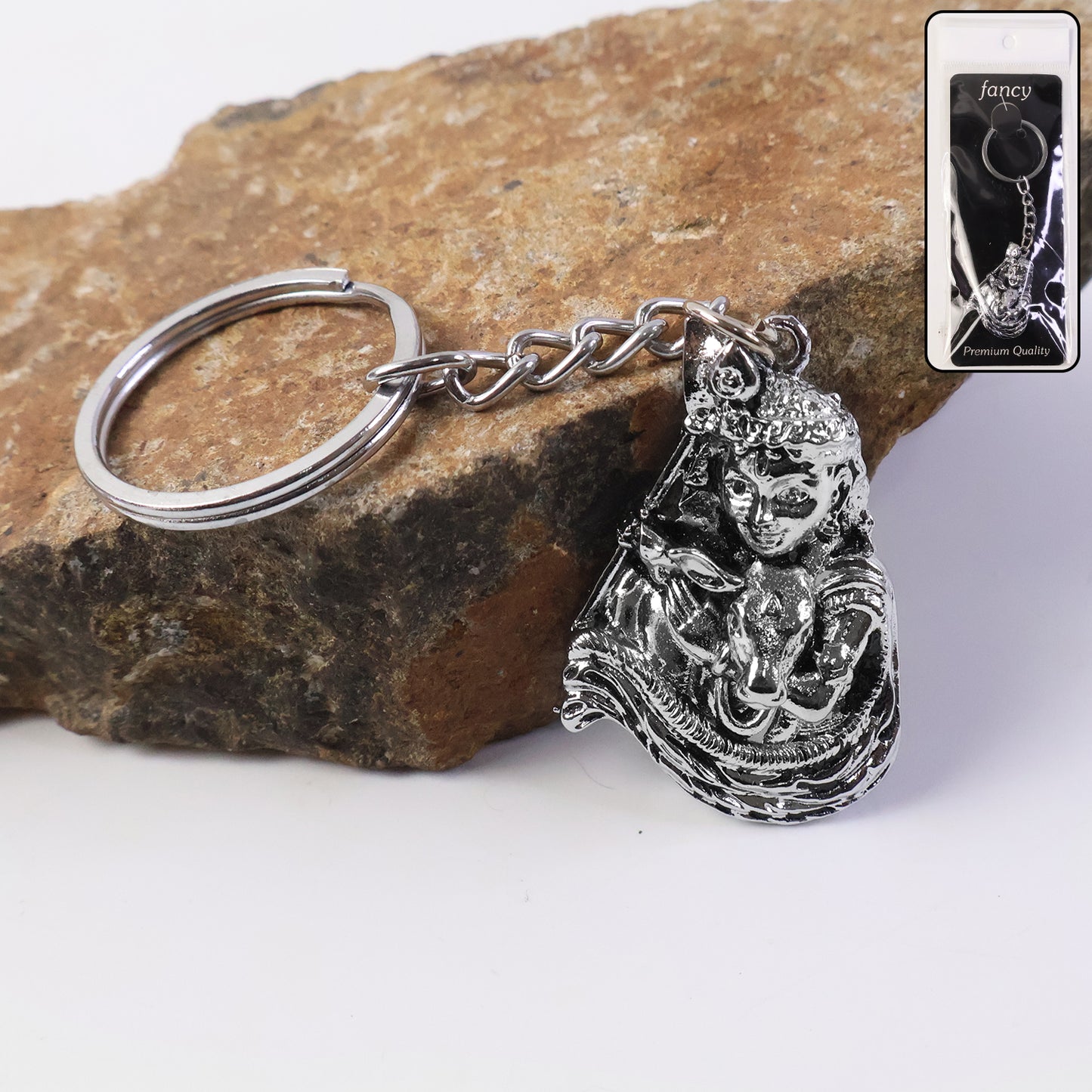 Silver Finish Metal Bal Krishna Idol Keychain (1 Pc) - Happy Price - Image 7