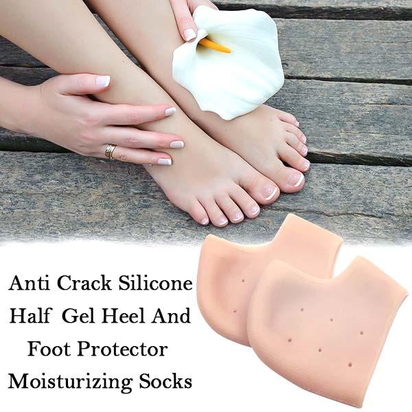 Anti Crack Silicone Half Gel Heel And Foot Protector Moisturizing Socks - Happy Price - Image 2