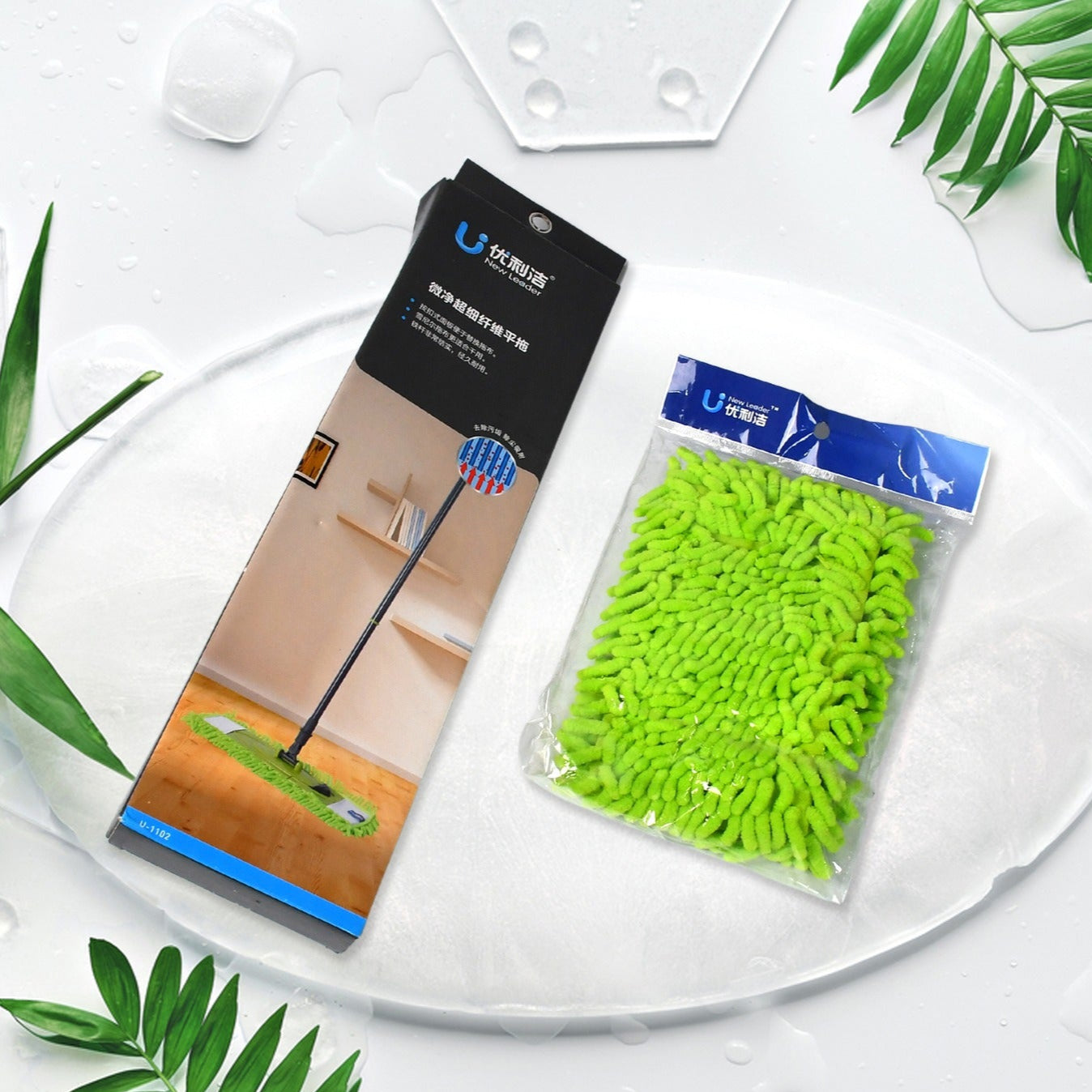 Microfiber Flexible Mop Cleaning Accessories  Microfiber Mop  Brush  Drywet Home Kitchen Office Cleaning Brush Extendable Handle - Happy Price - Image 1