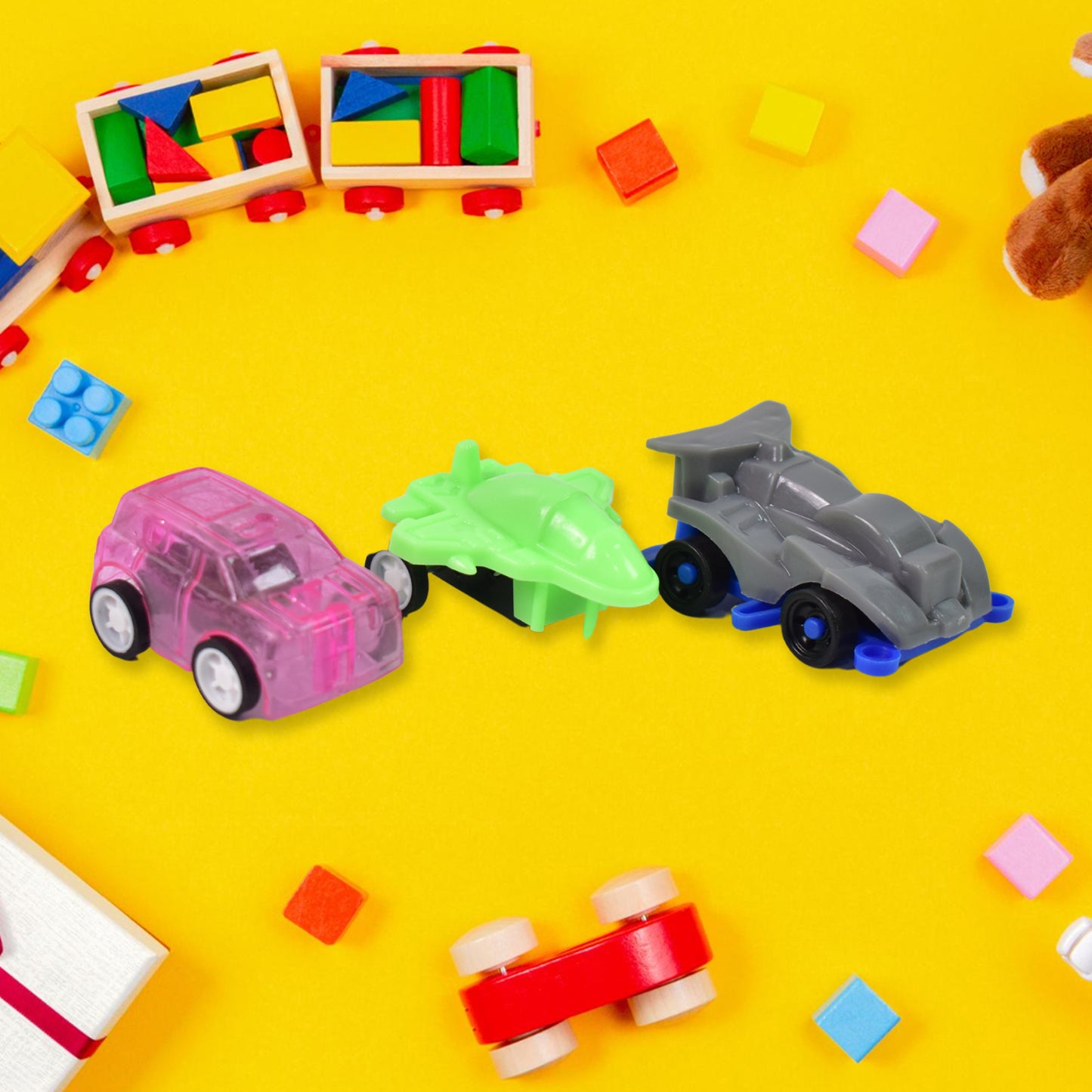 Mini Pull Back Car  Aeroplane Plastic Pull Back Car Cartoon Toys (12 Pcs Set) - Happy Price - Image 2