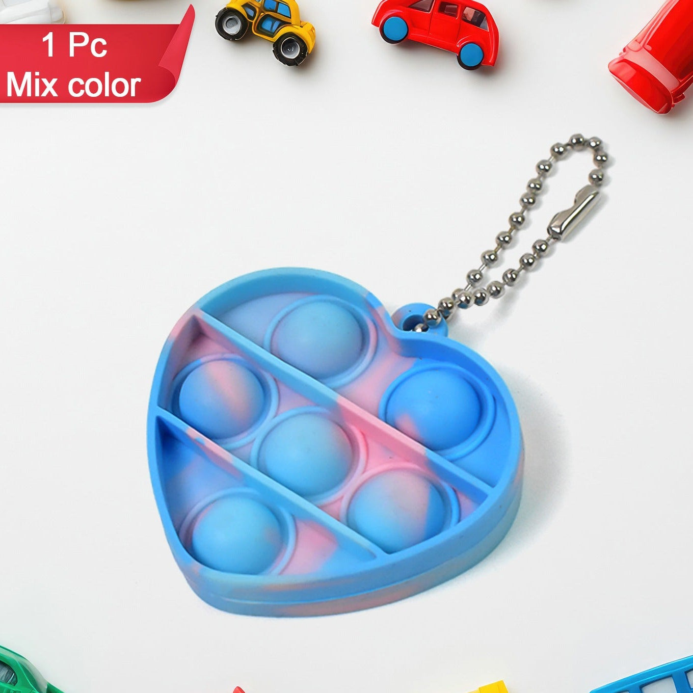Pop Fidget Toys For Kids Mini Pop Keychain (1 Pc  Mix Color  Design) - Happy Price - Image 1