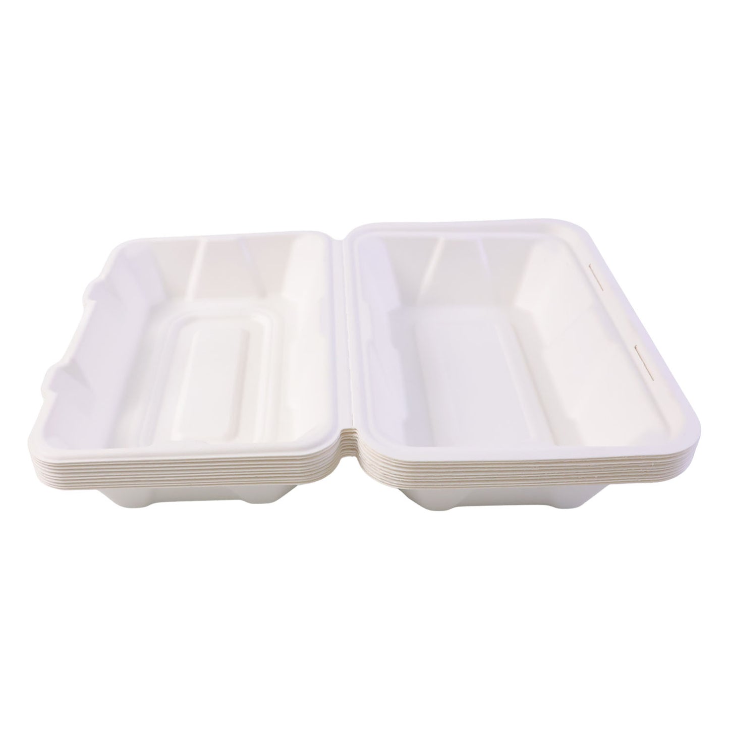 10 Pc Bagasse Clamshell Food Boxes - 9x6 Inch Eco-Friendly Takeaway Containers - Happy Price - Image 5